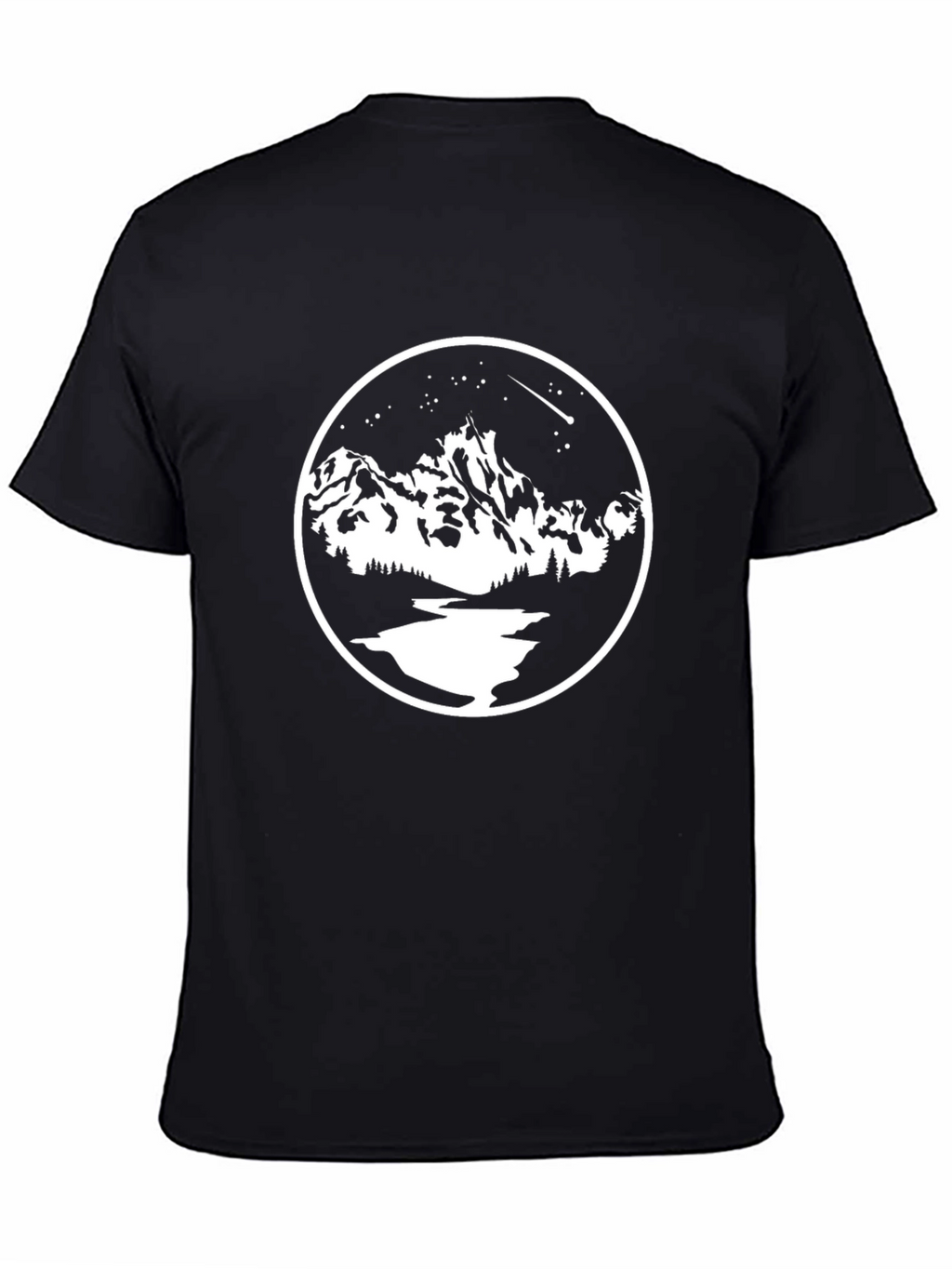 Mountain Scene Graphic Tee - Black