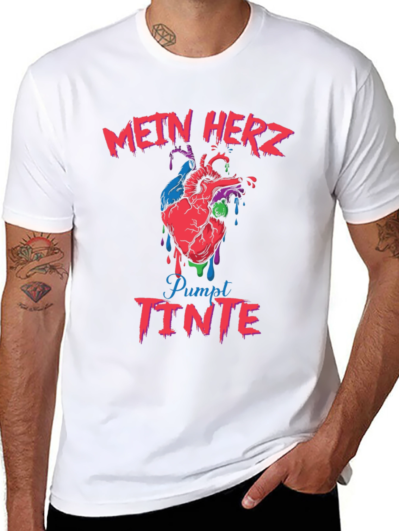 Mein Herz Pumpt Tinte Mens Graphic Tee