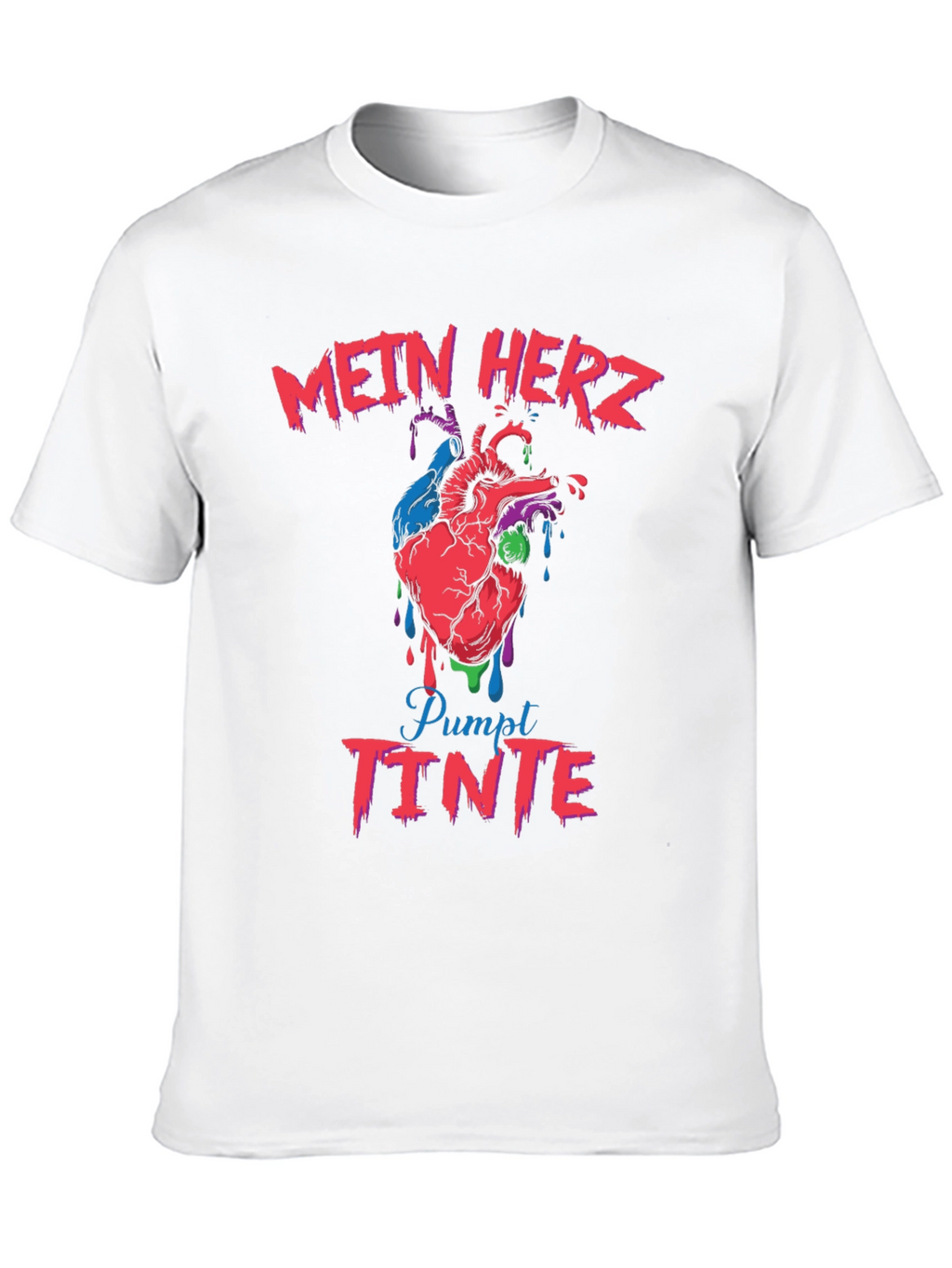 Mein Herz Pumpt Tinte Mens Graphic Tee