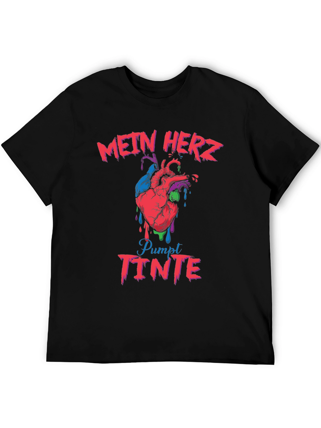 Mein Herz Pumpt Tinte Mens Graphic Tee