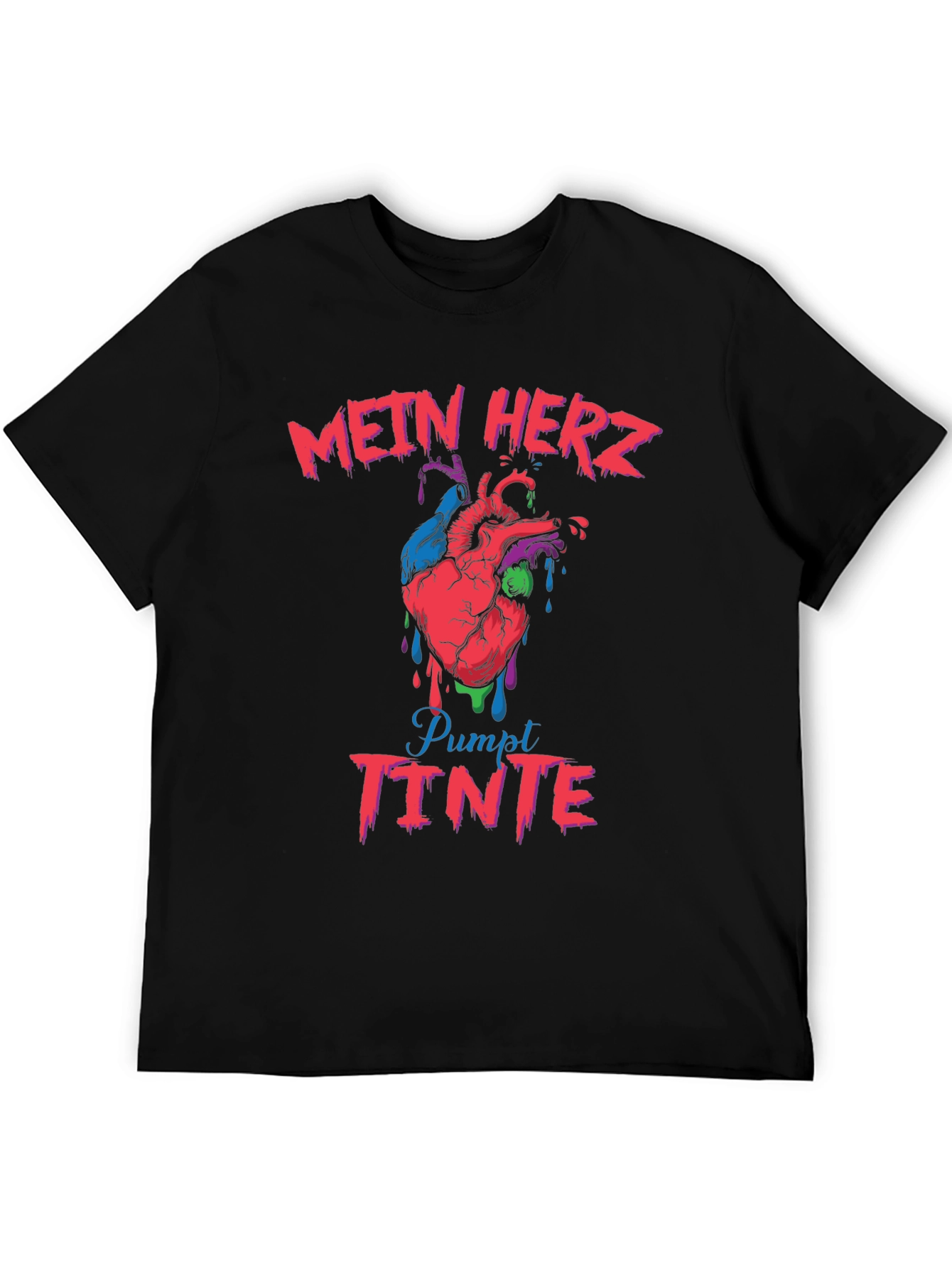 Mein Herz Pumpt Tinte Mens Graphic Tee