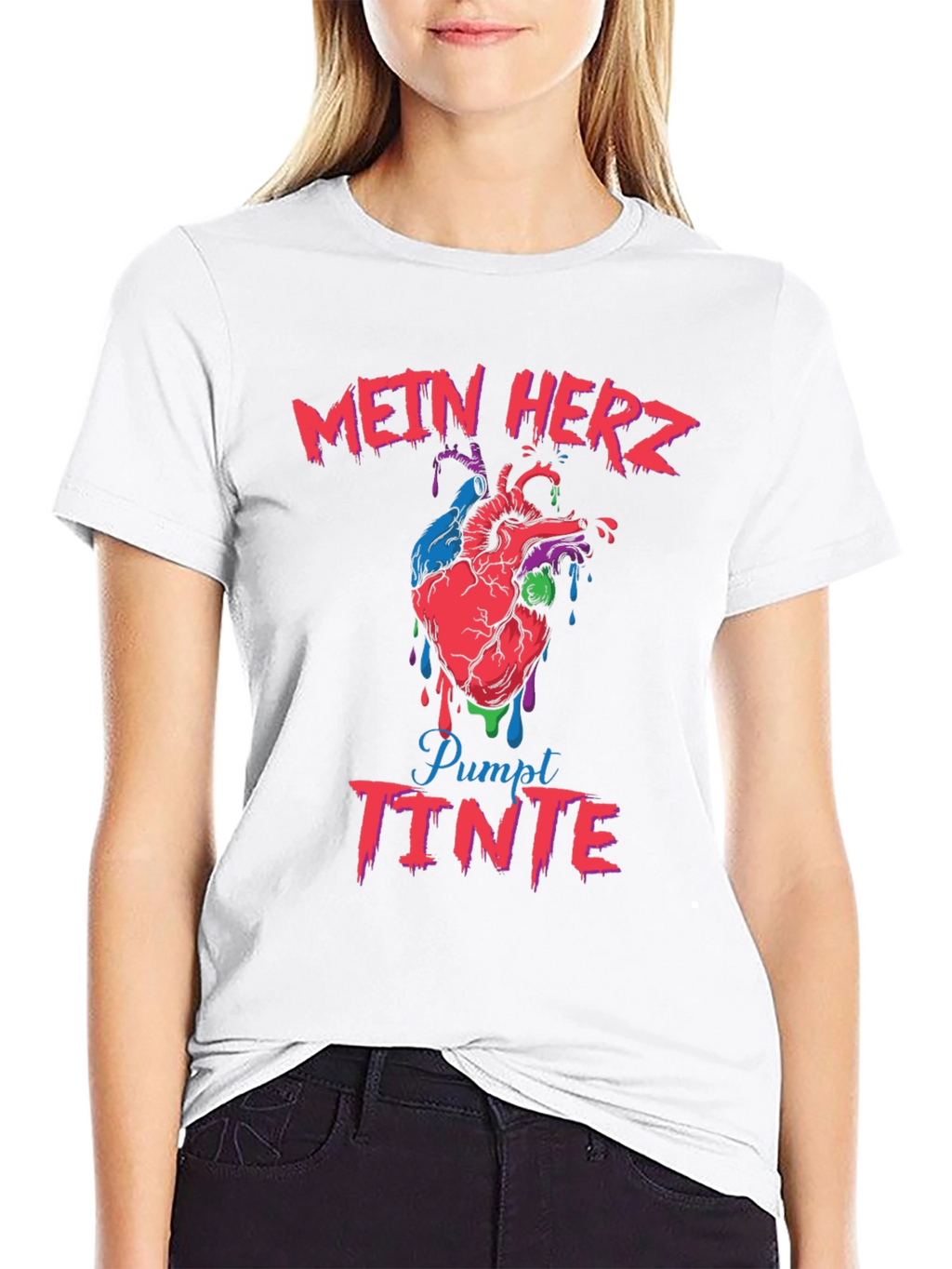 Mein Herz Pumpt Tinte Mens Graphic Tee