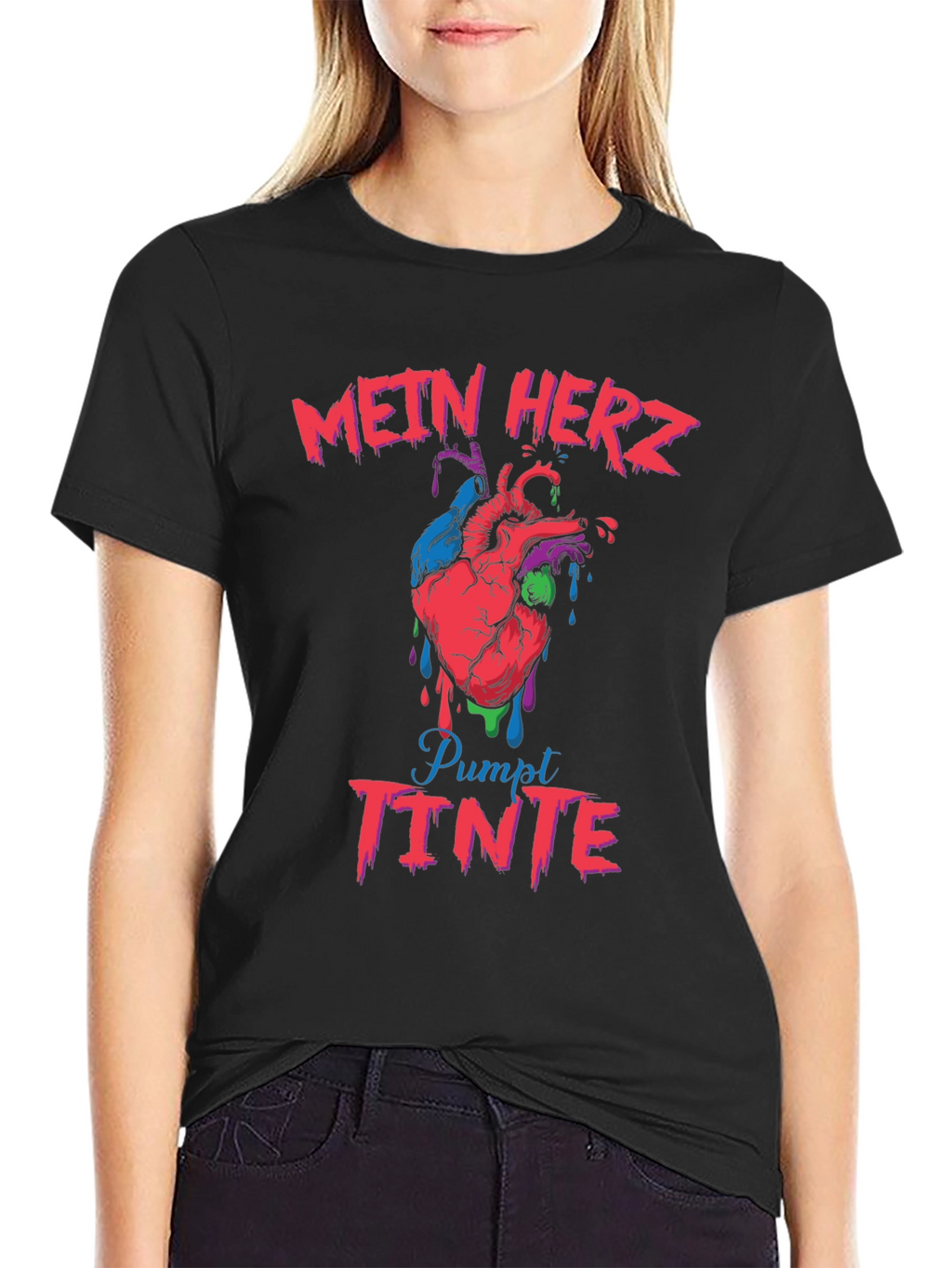 Mein Herz Pumpt Tinte Mens Graphic Tee
