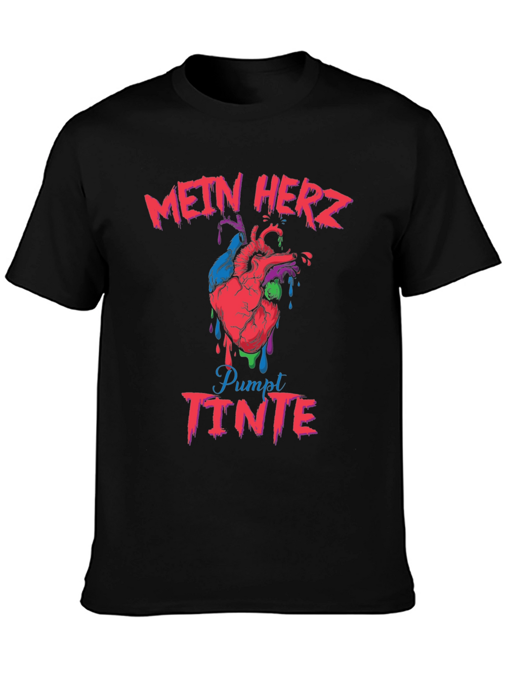 Mein Herz Pumpt Tinte Mens Graphic Tee