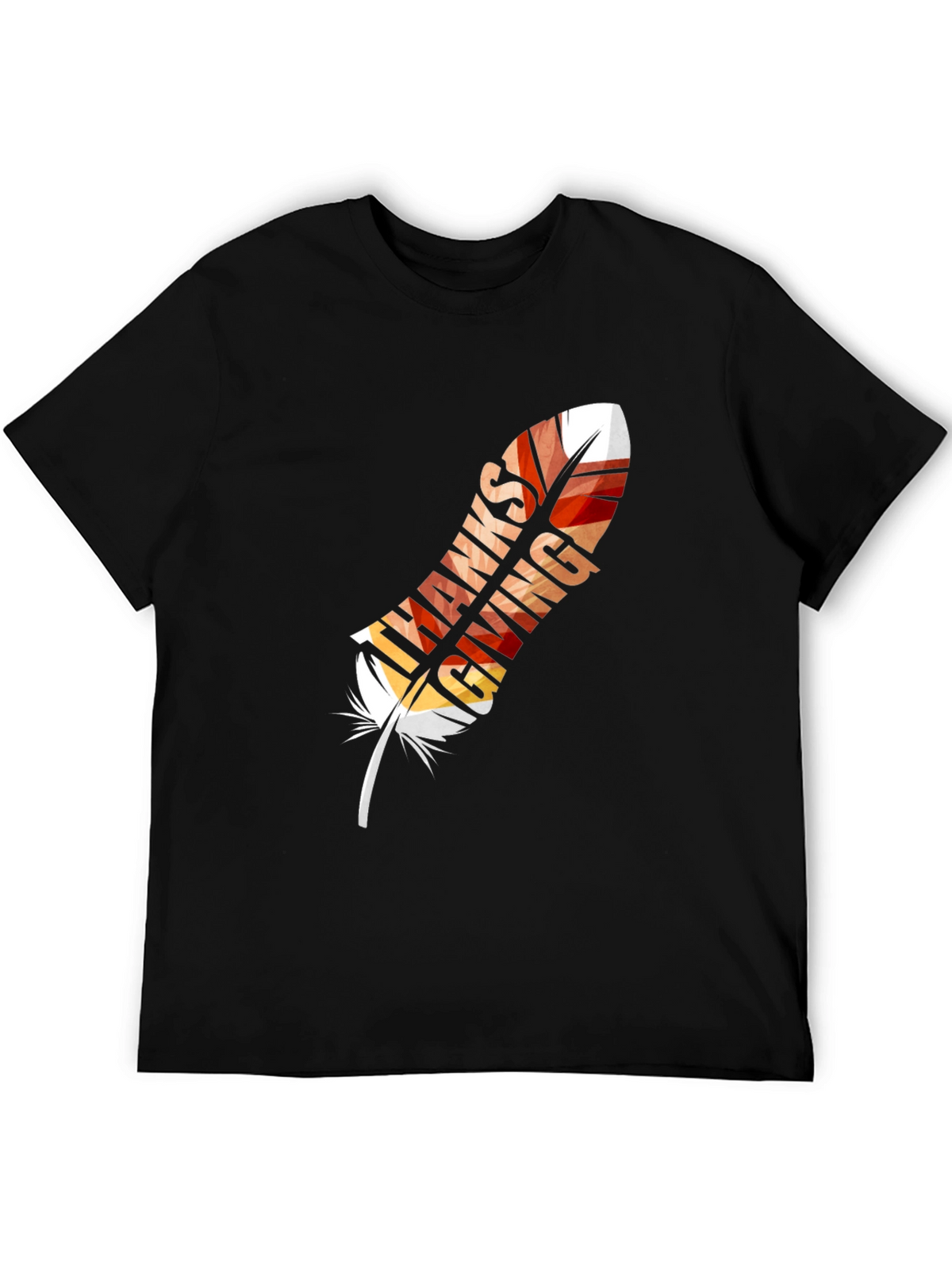 Thanksgiving Feather Graphic T-Shirt - Fall Festive Tee
