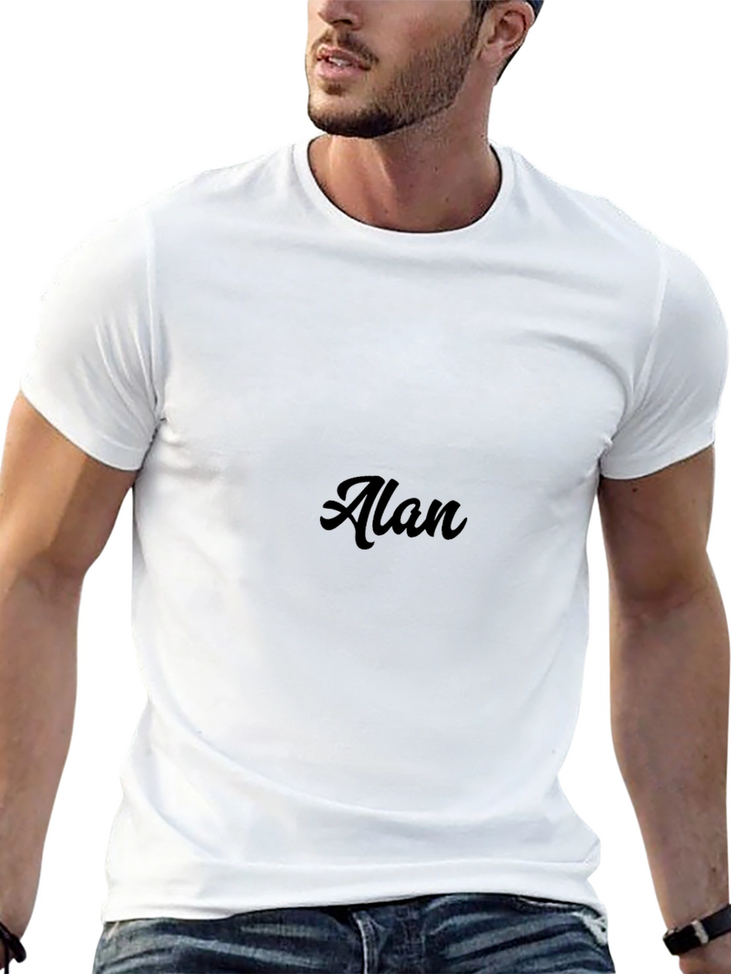 Mens Black Graphic Tee - Alan