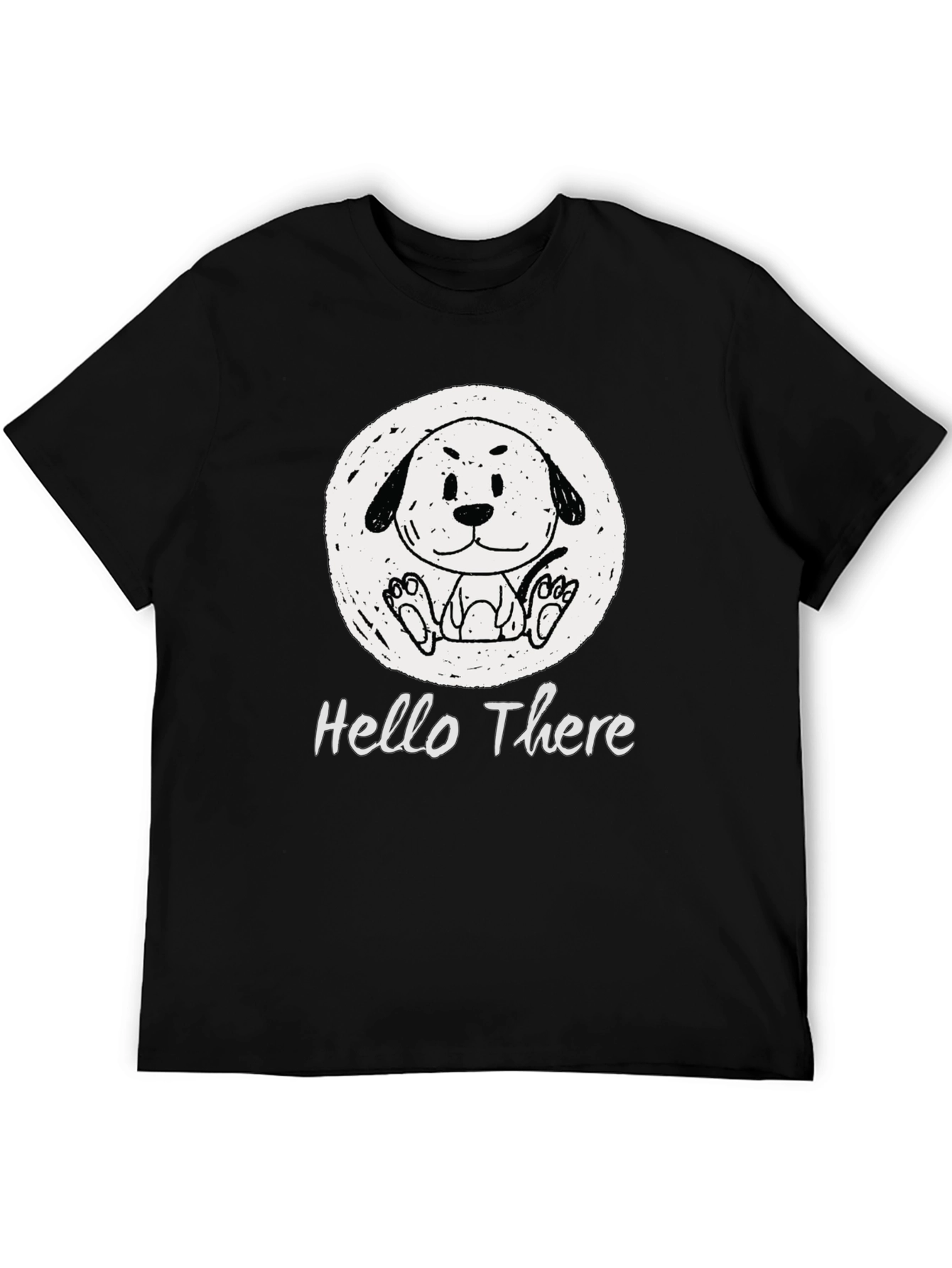 Cute Doodle Dog Graphic Tee - Hello There