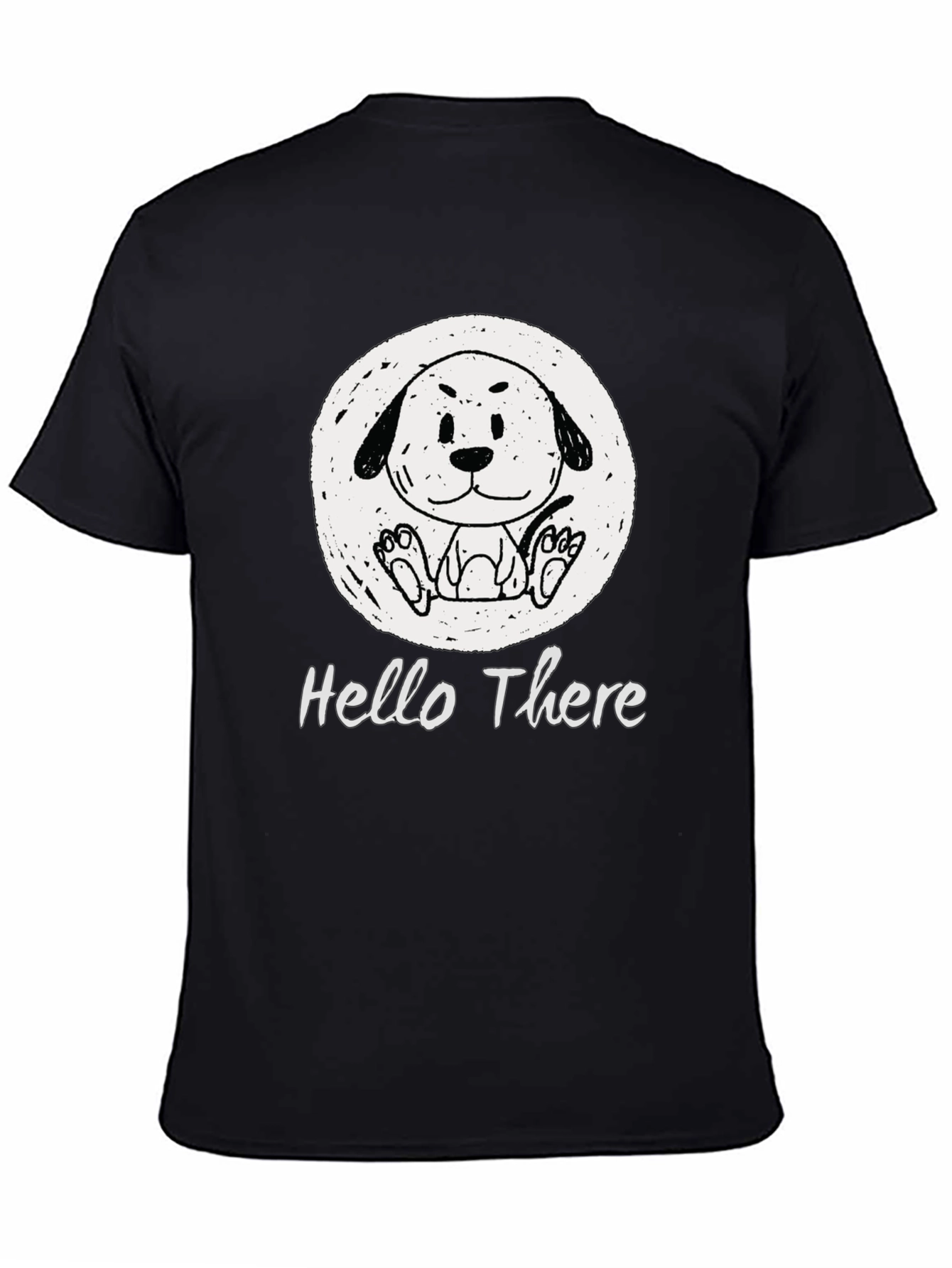 Cute Doodle Dog Graphic Tee - Hello There