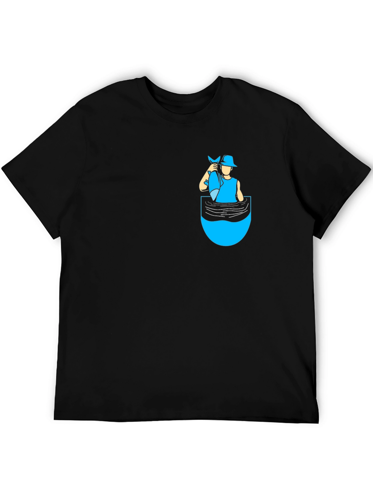 Fisherman Pocket T-Shirt - Novelty Graphic Tee