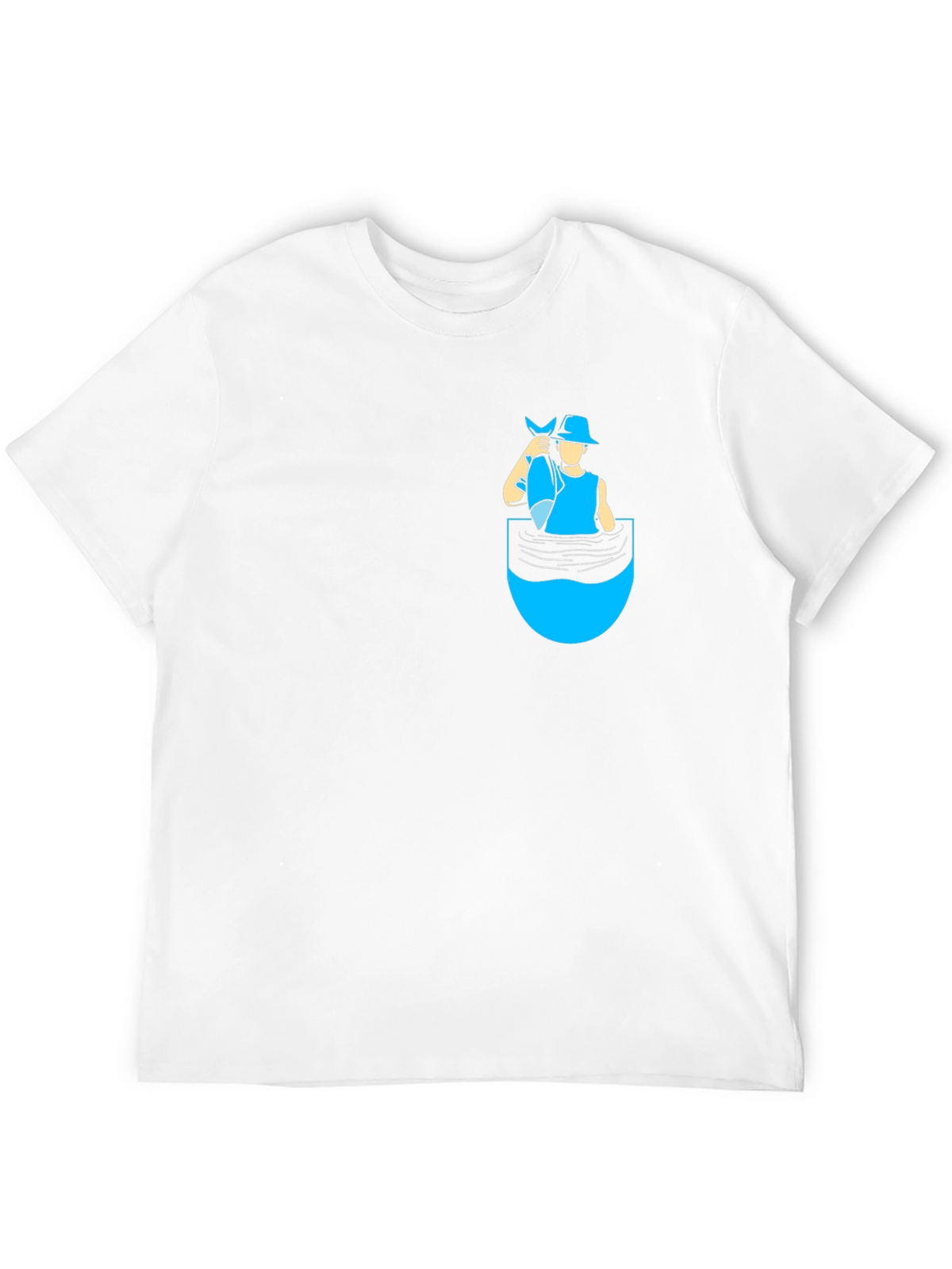 Fisherman Pocket T-Shirt - Novelty Graphic Tee