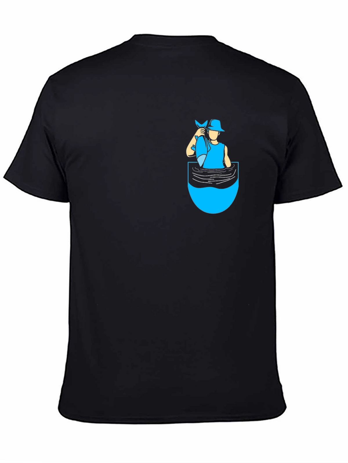 Fisherman Pocket T-Shirt - Novelty Graphic Tee