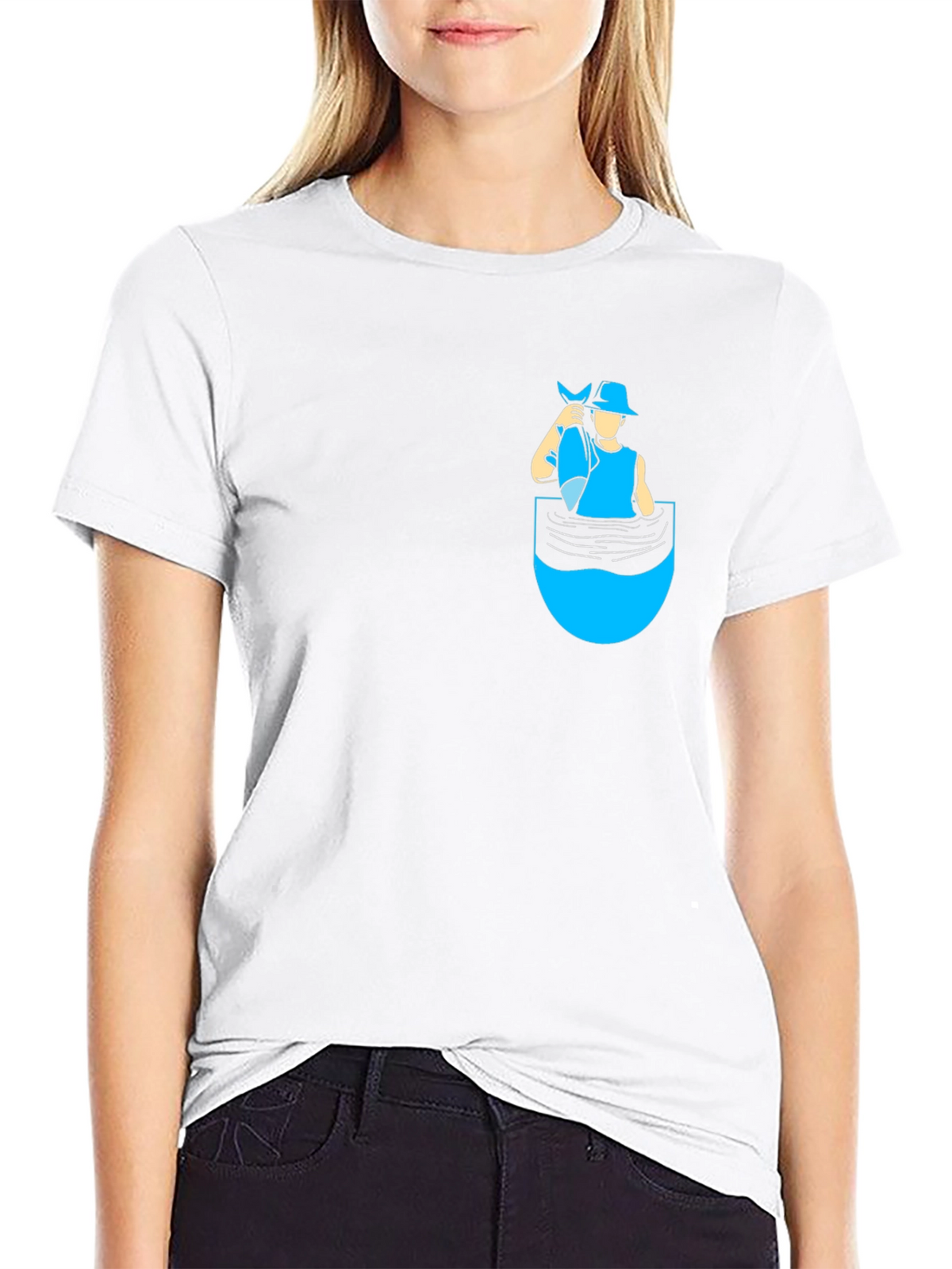 Fisherman Pocket T-Shirt - Novelty Graphic Tee