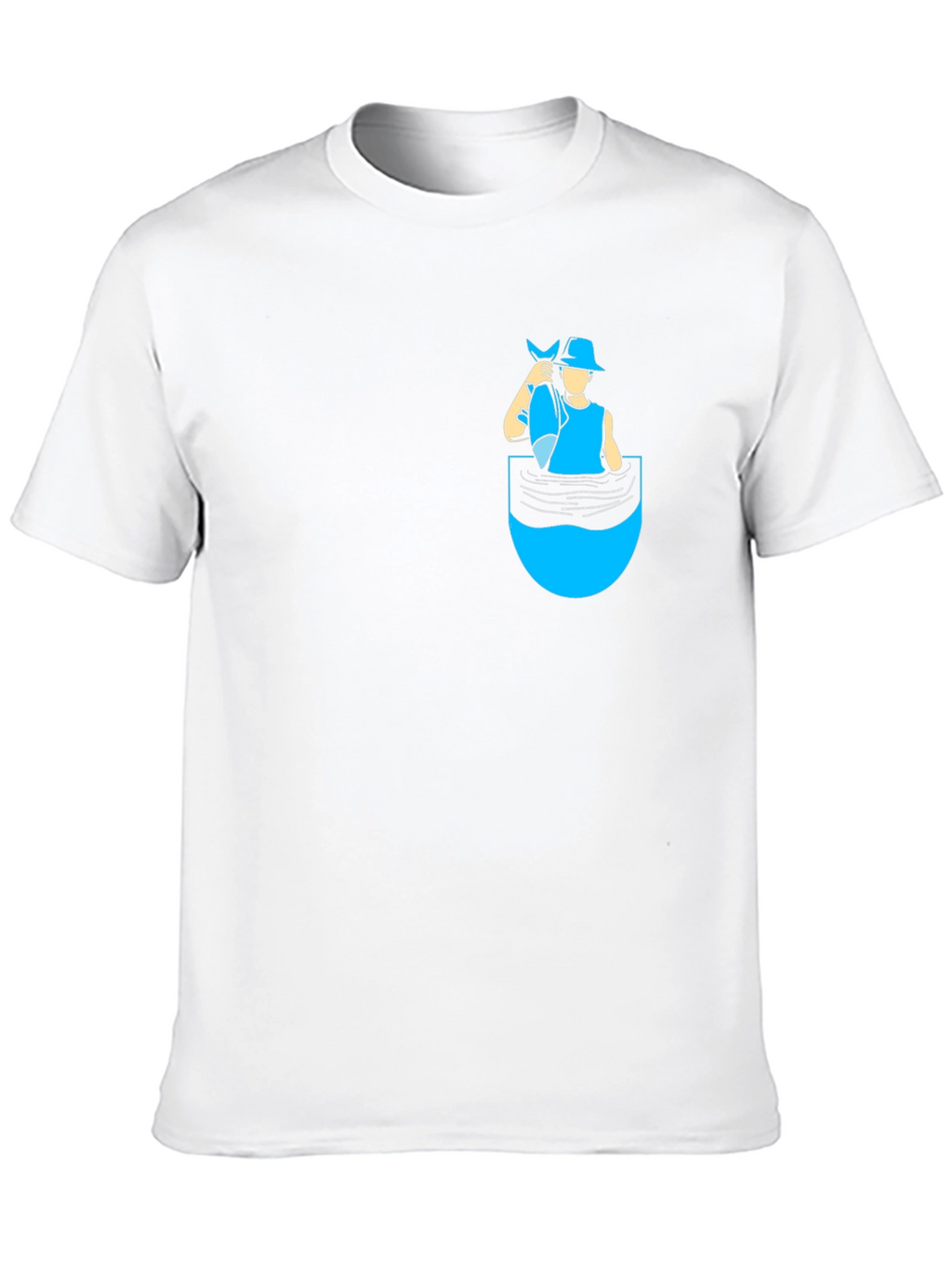 Fisherman Pocket T-Shirt - Novelty Graphic Tee