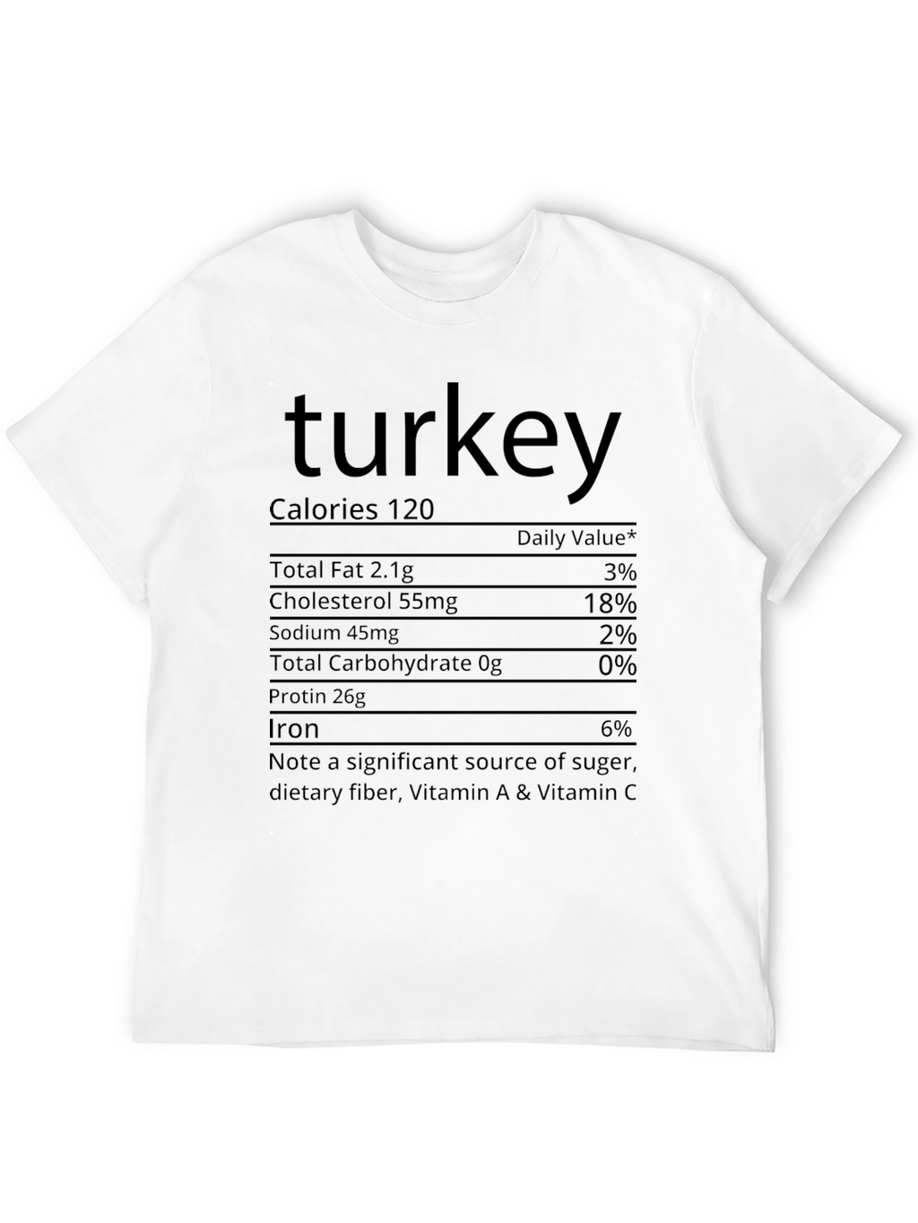 Turkey Nutrition Facts T-Shirt
