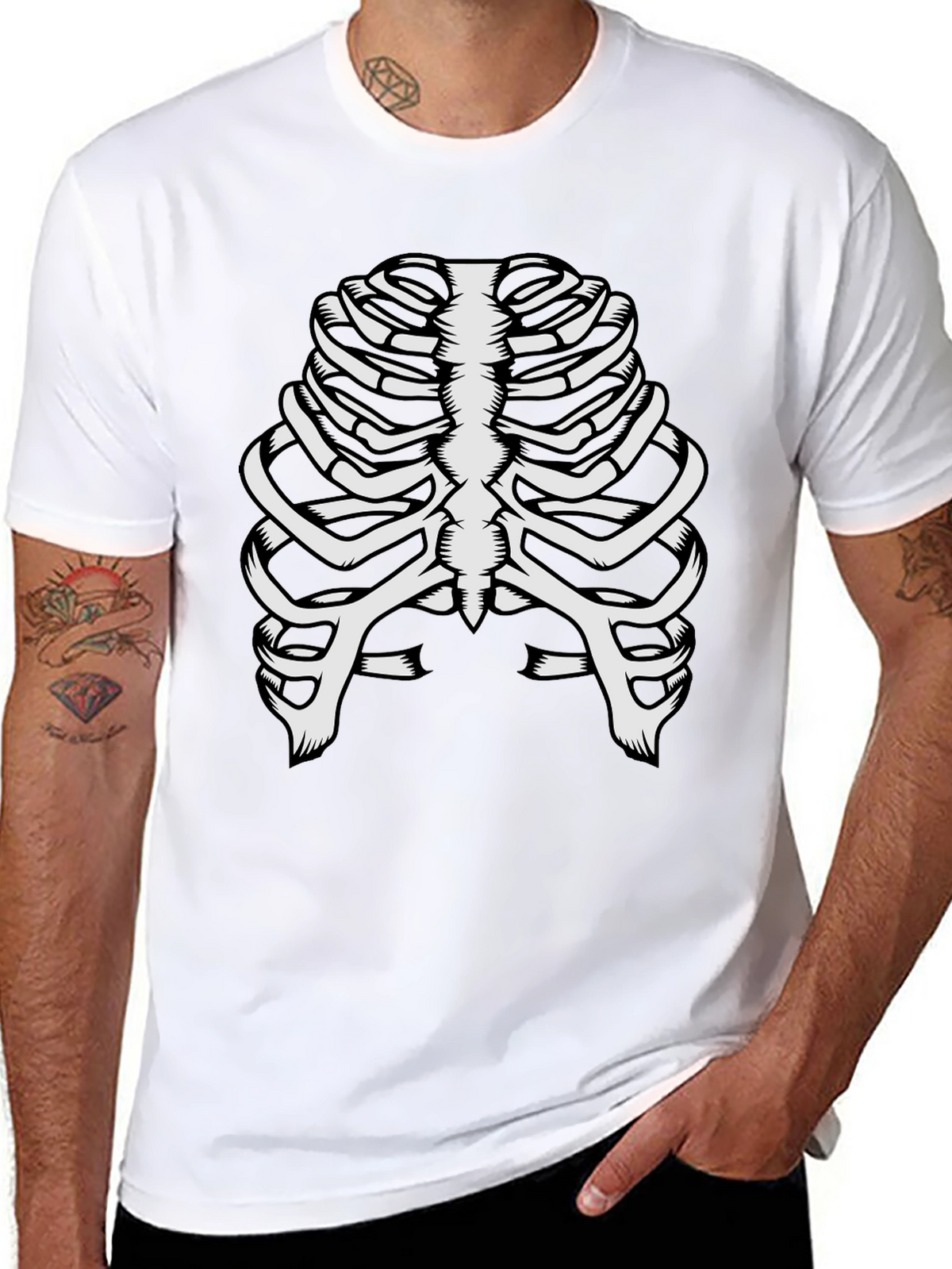 Skeleton Rib Cage T-Shirt - Halloween Costume Tee