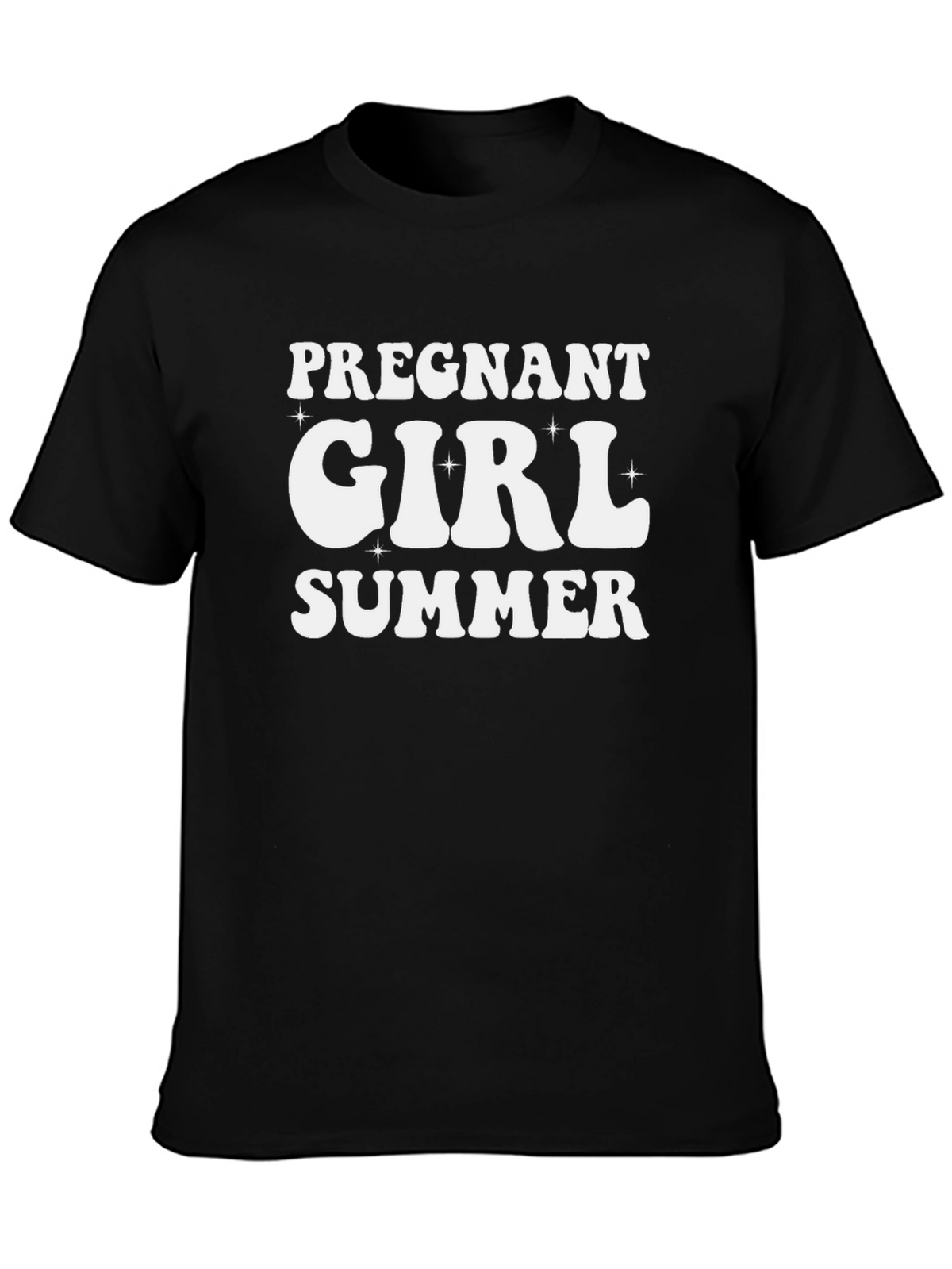 Pregnant Girl Summer Black T-Shirt