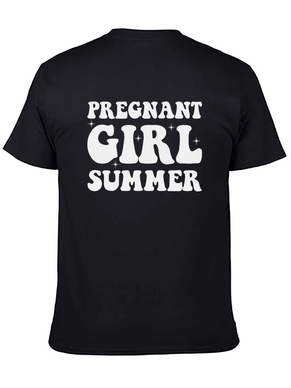 Pregnant Girl Summer Black T-Shirt