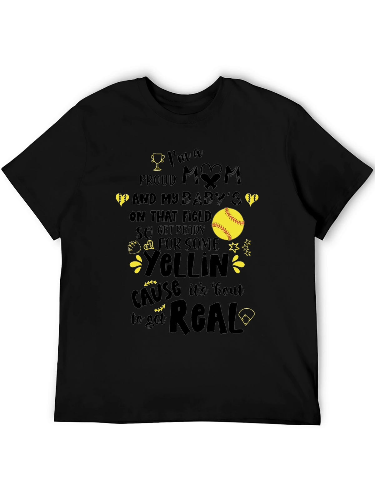 Proud Mom Softball T-Shirt - Game Day Apparel