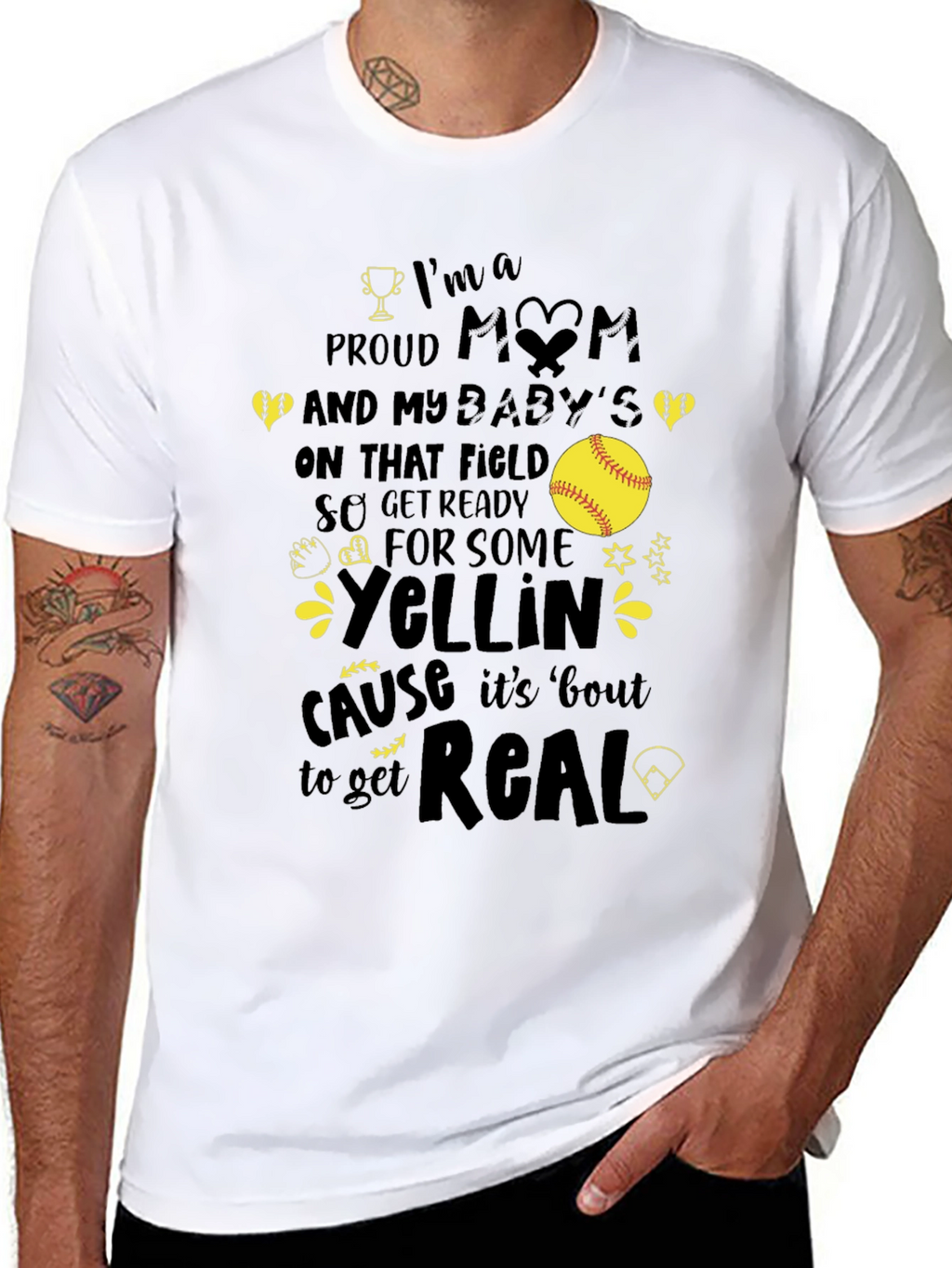 Proud Mom Softball T-Shirt - Game Day Apparel