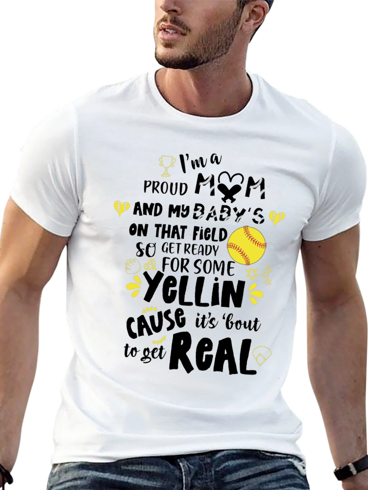 Proud Mom Softball T-Shirt - Game Day Apparel