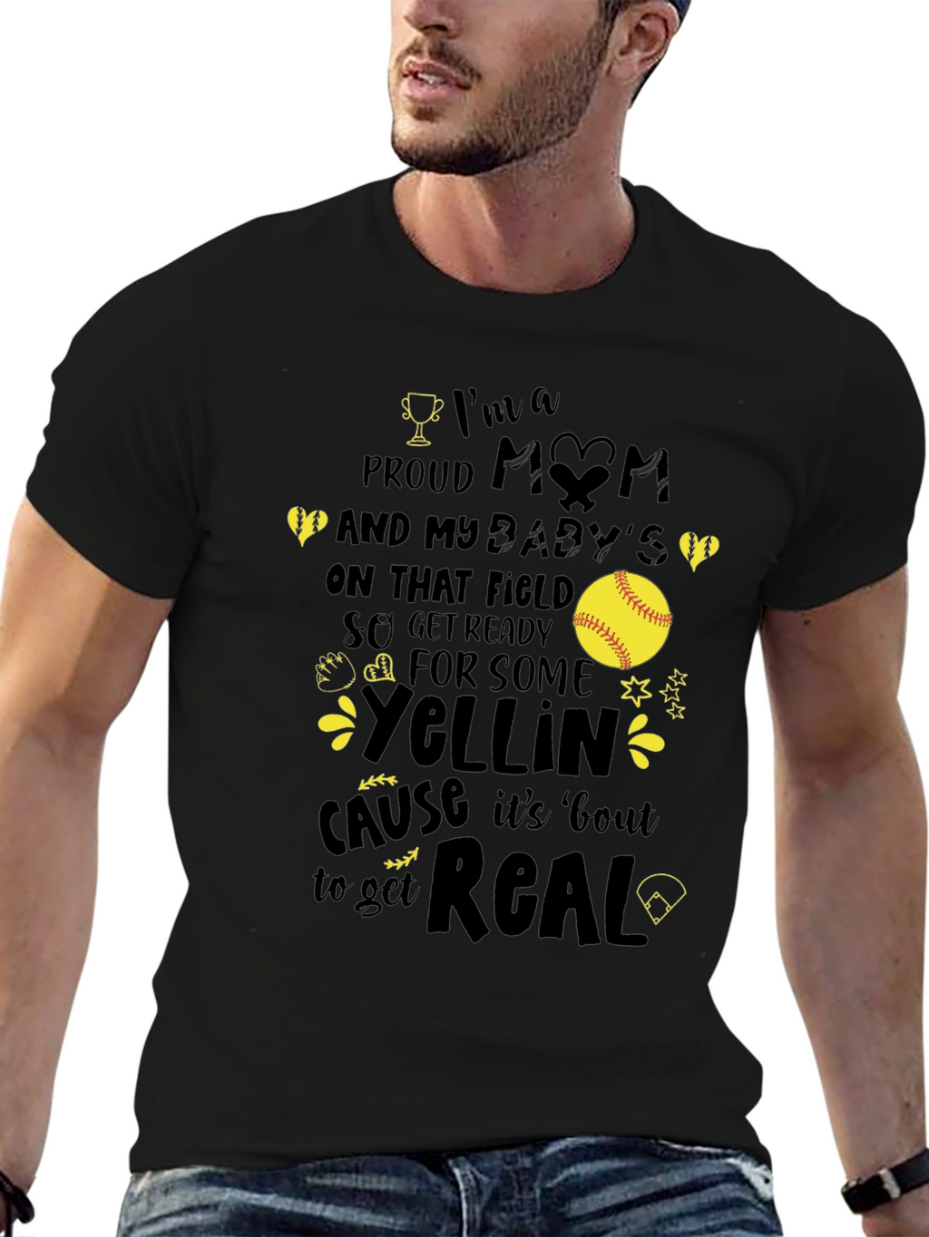 Proud Mom Softball T-Shirt - Game Day Apparel
