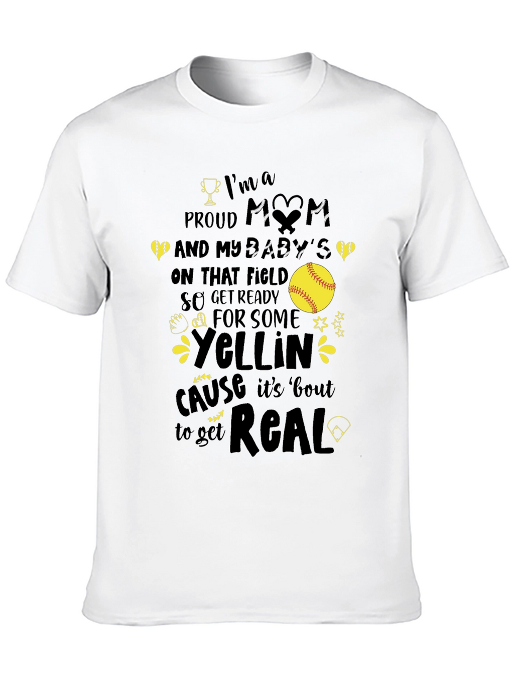 Proud Mom Softball T-Shirt - Game Day Apparel