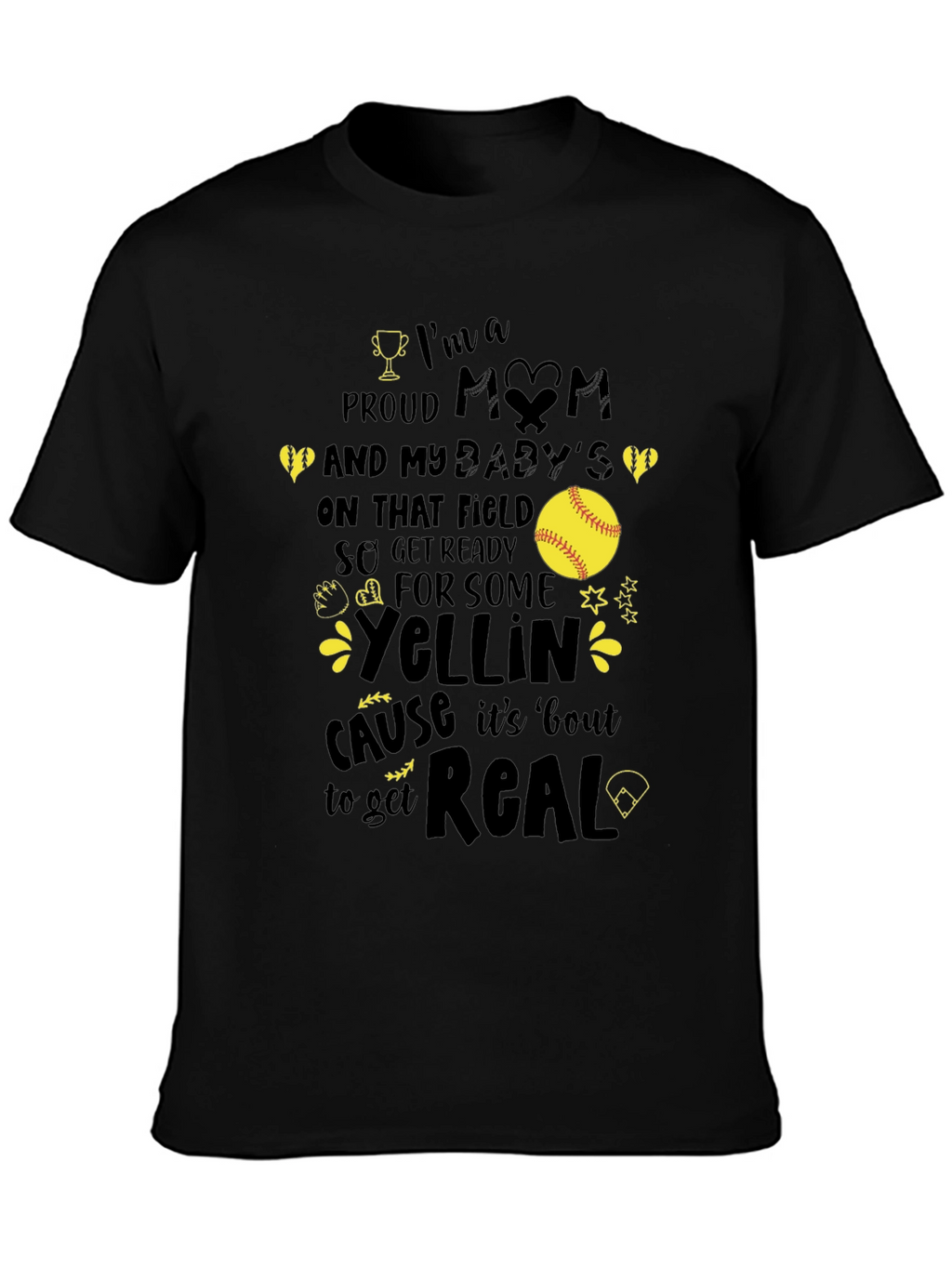 Proud Mom Softball T-Shirt - Game Day Apparel