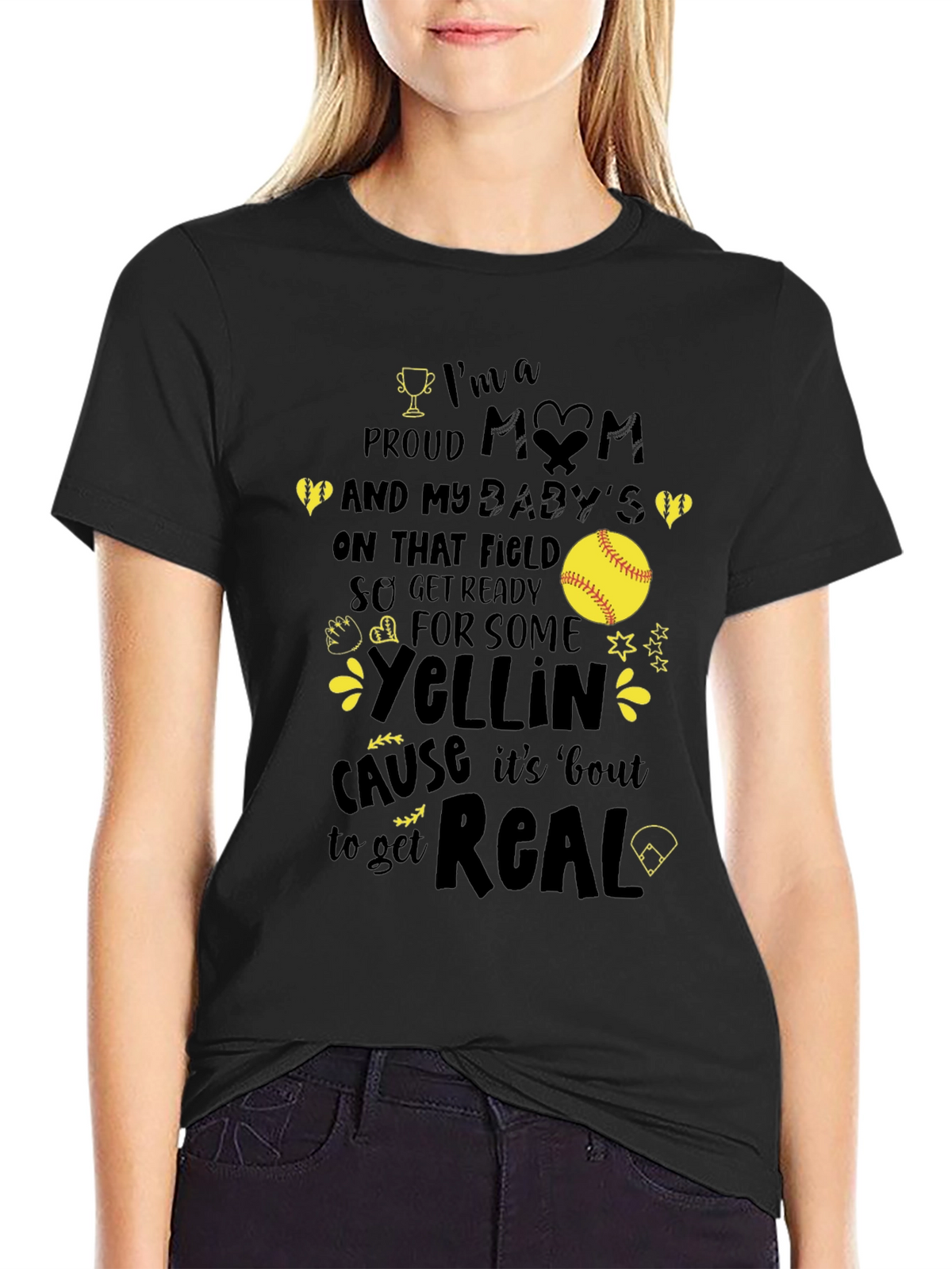 Proud Mom Softball T-Shirt - Game Day Apparel