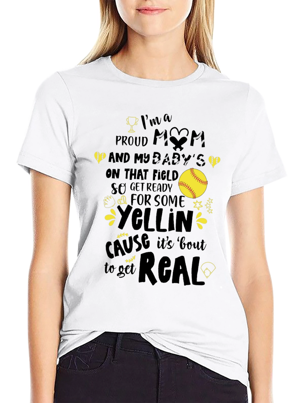 Proud Mom Softball T-Shirt - Game Day Apparel