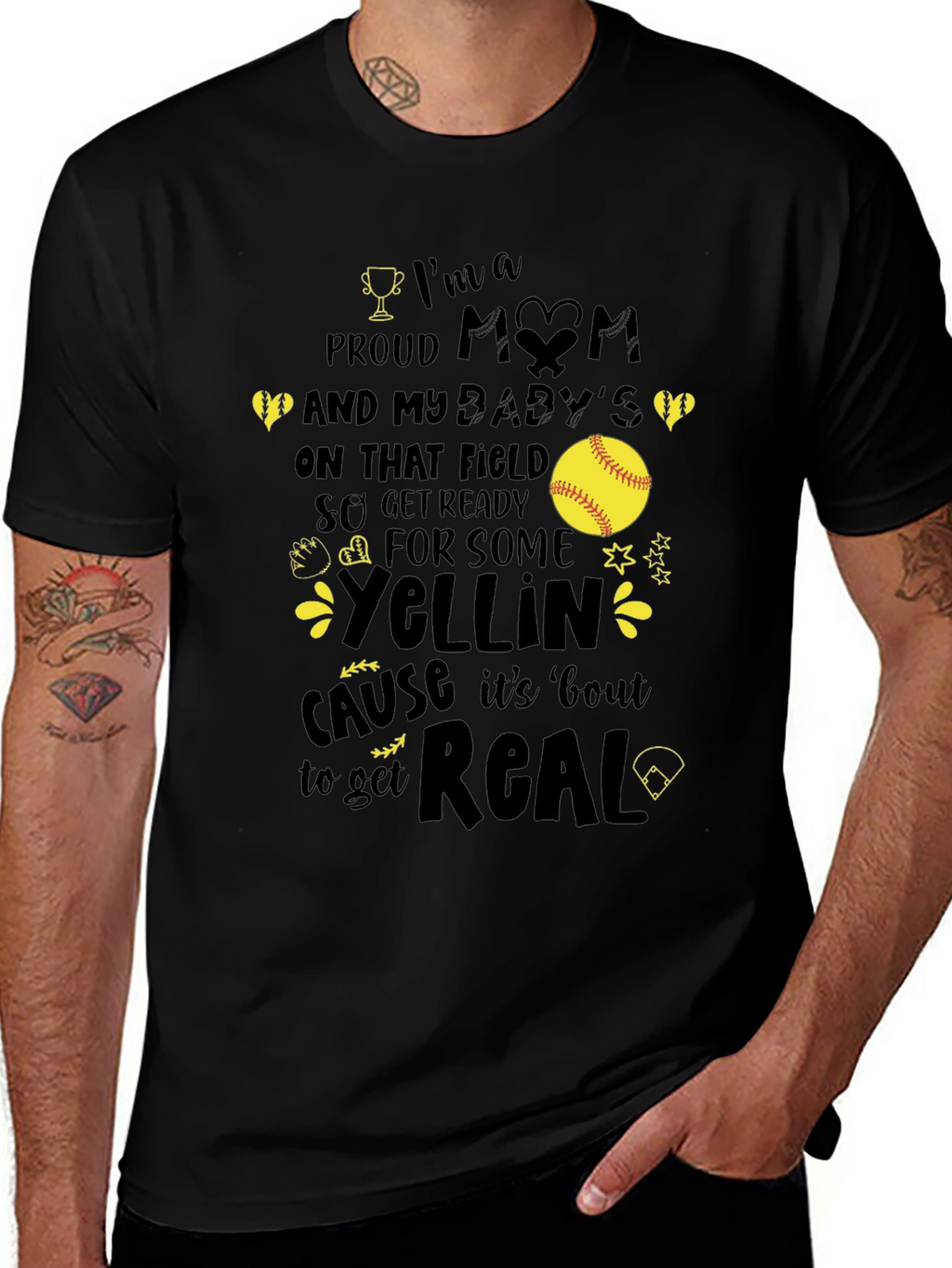 Proud Mom Softball T-Shirt - Game Day Apparel