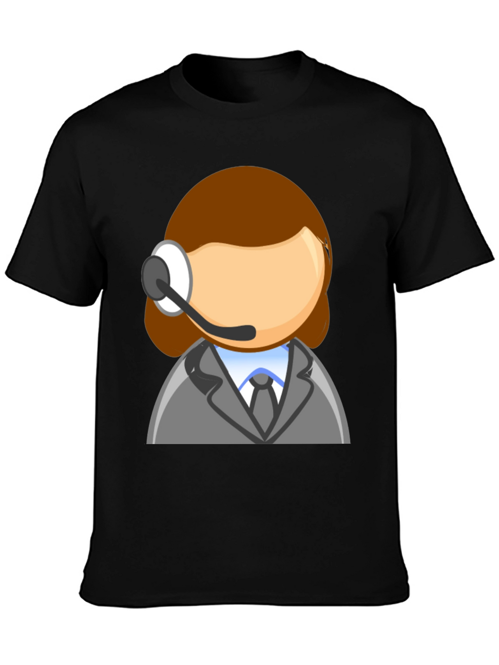 Call Center Agent Cartoon T-Shirt