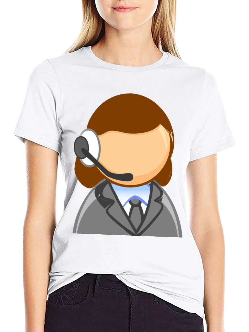 Call Center Agent Cartoon T-Shirt