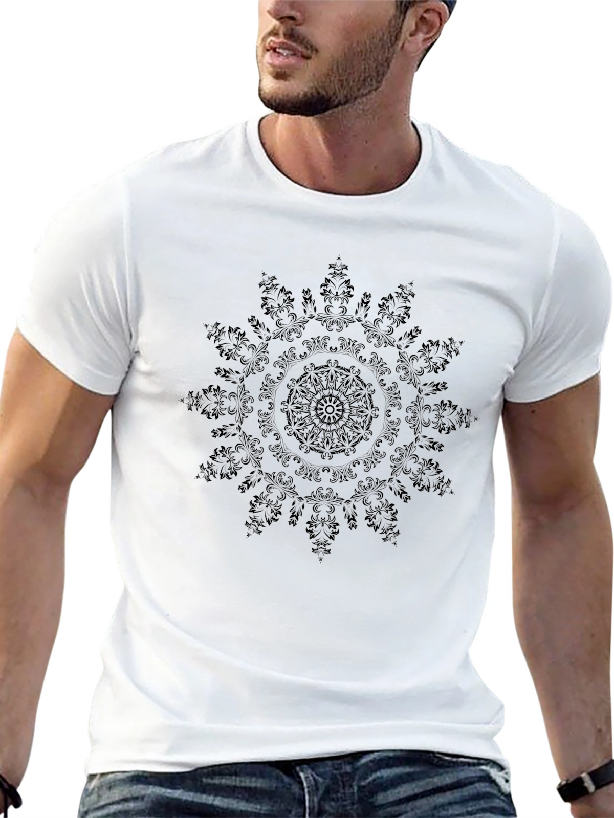 Black Mandala Graphic T-Shirt