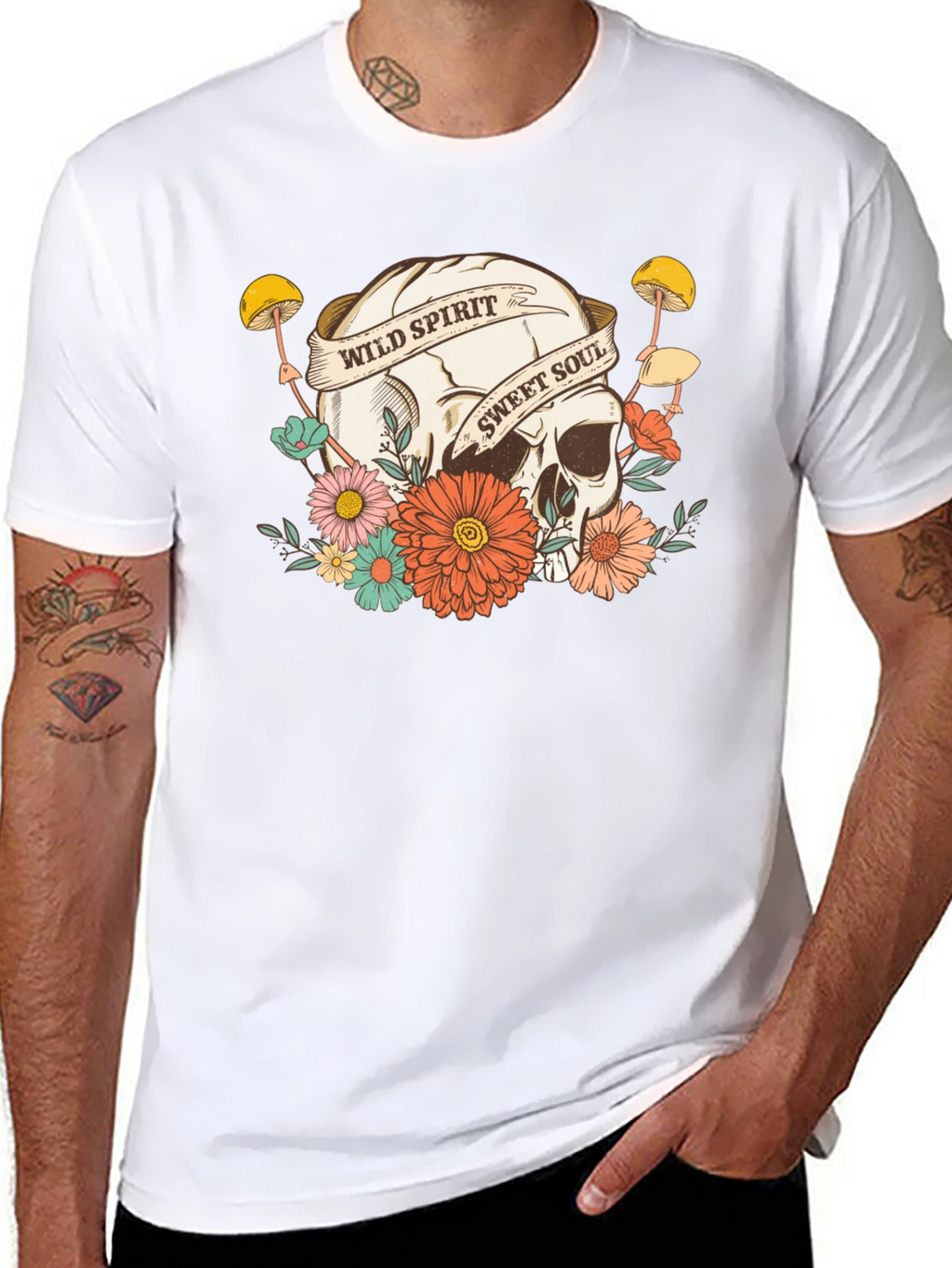 Wild Spirit Skull Graphic T-Shirt