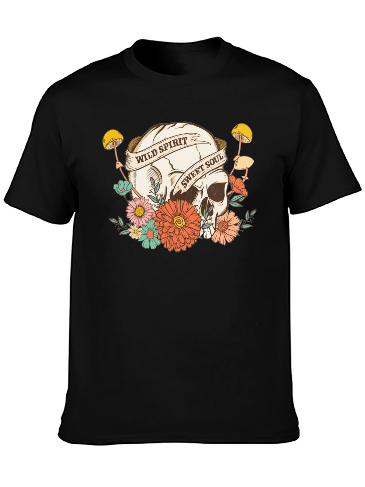 Wild Spirit Skull Graphic T-Shirt