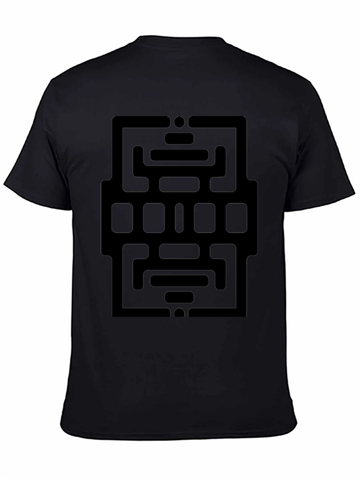 Modern Geometric Graphic Black T-Shirt
