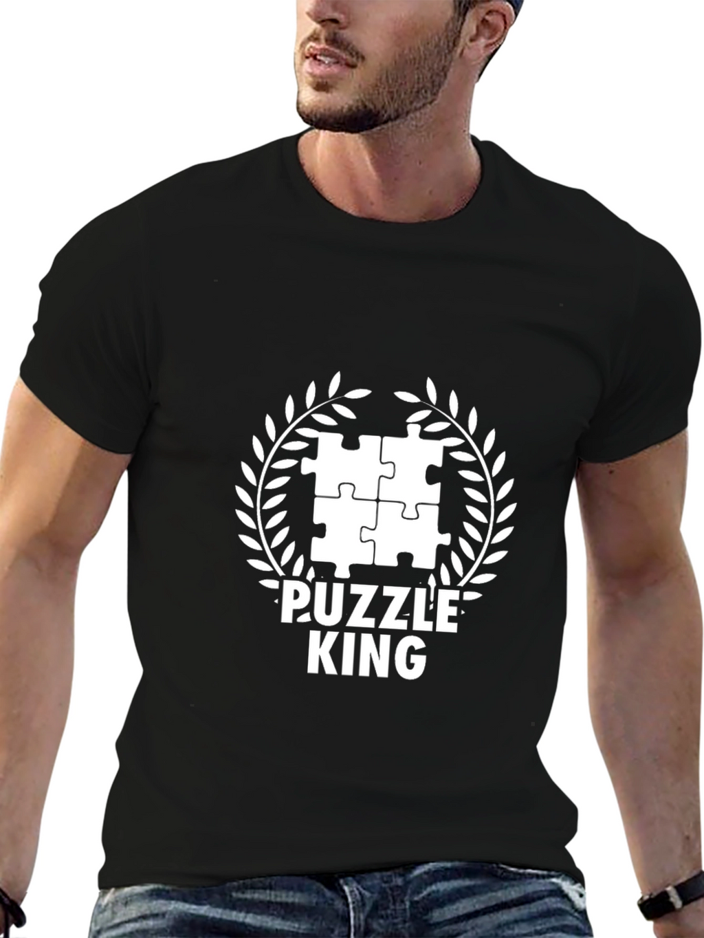 Puzzle King T-Shirt - Black Graphic Tee