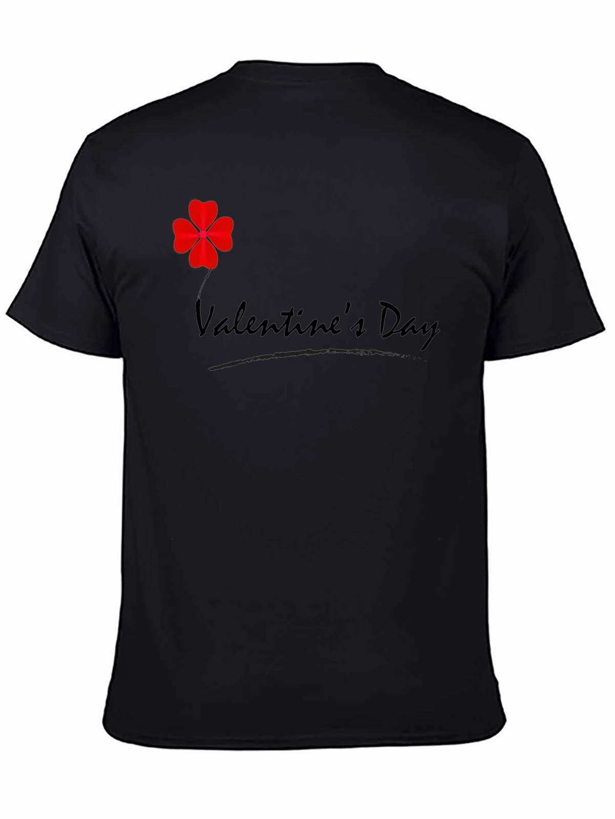 Valentines Day Clover T-Shirt - Mens Black Tee