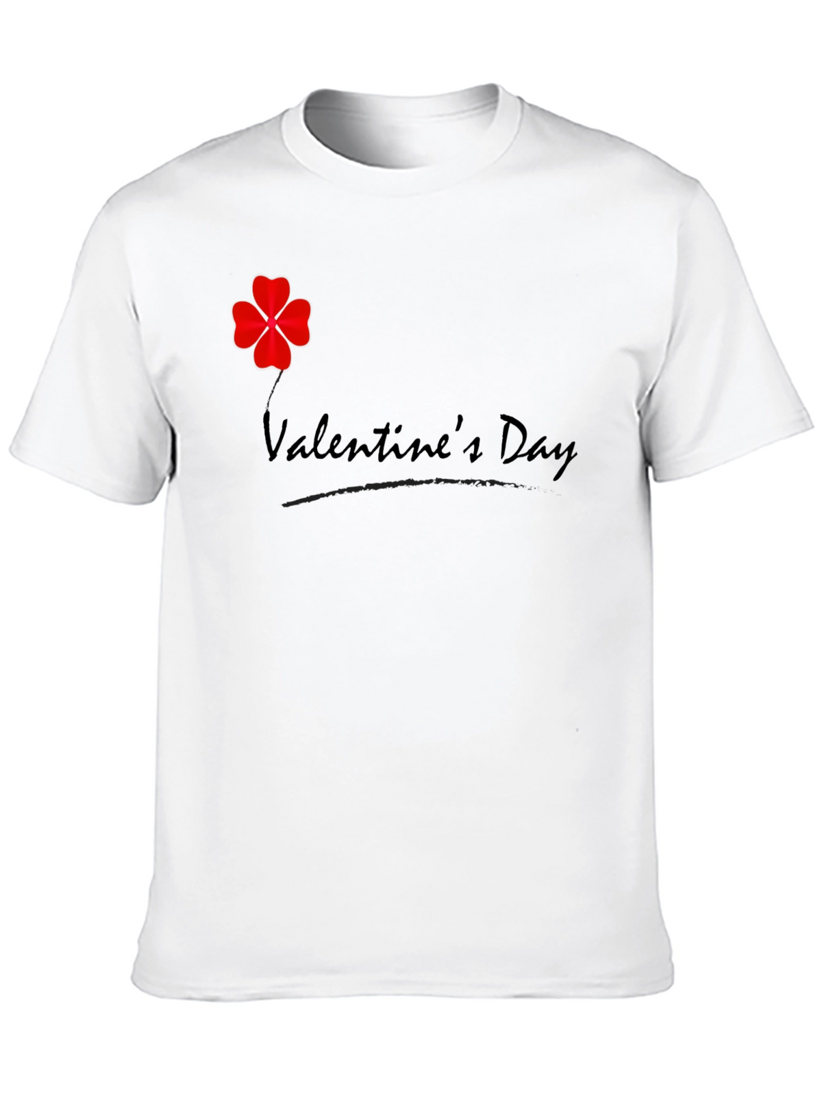 Valentines Day Clover T-Shirt - Mens Black Tee