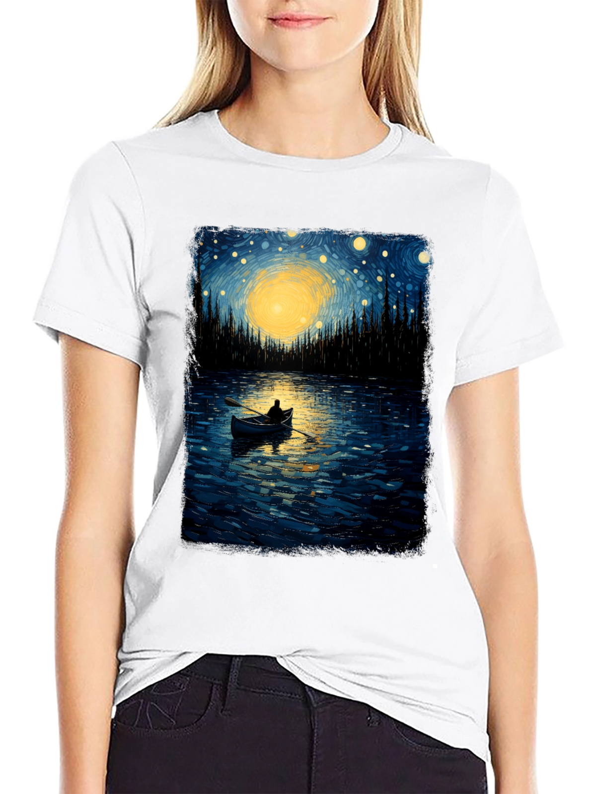 Starry Night Lake T-Shirt