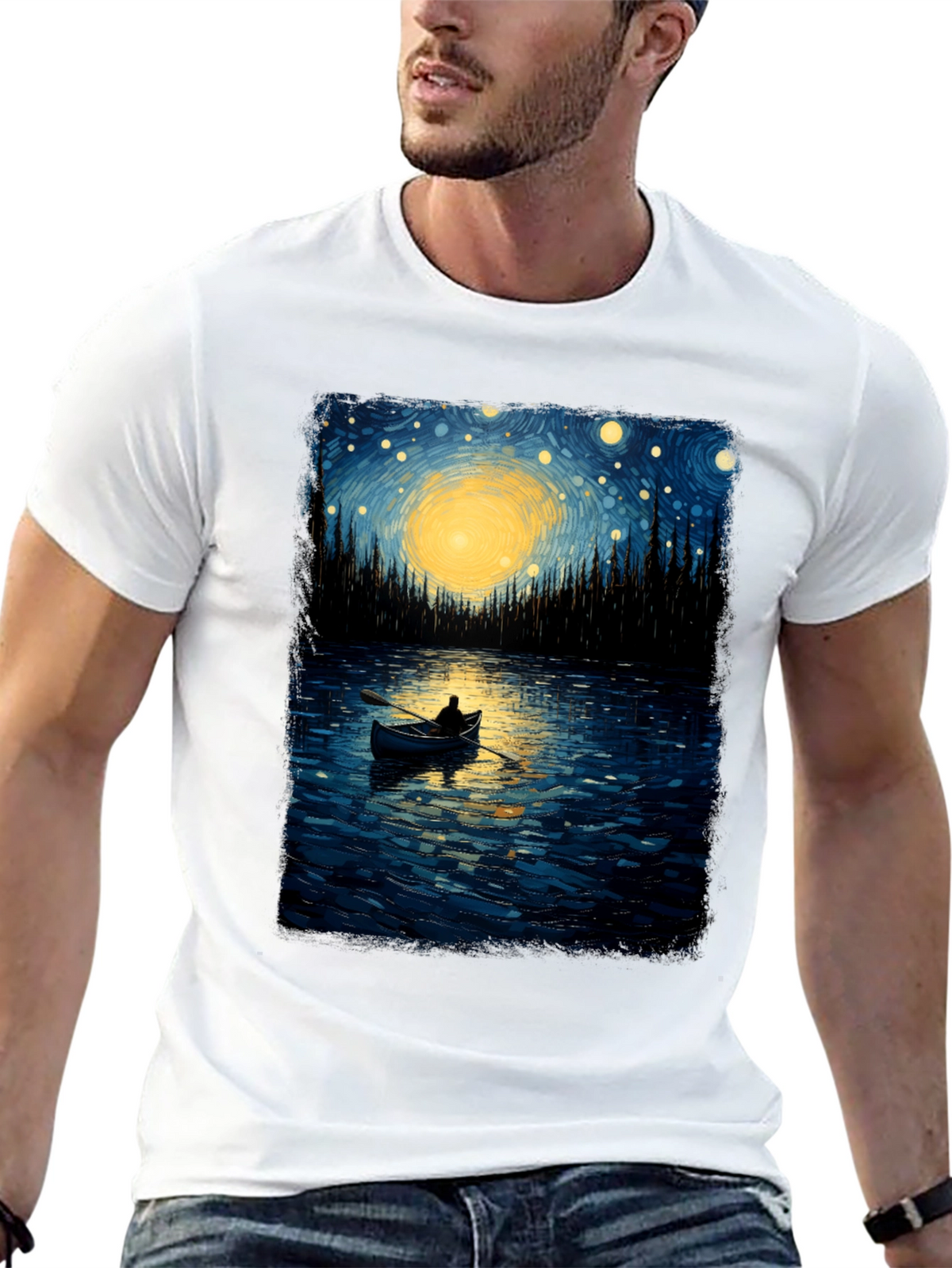 Starry Night Lake T-Shirt
