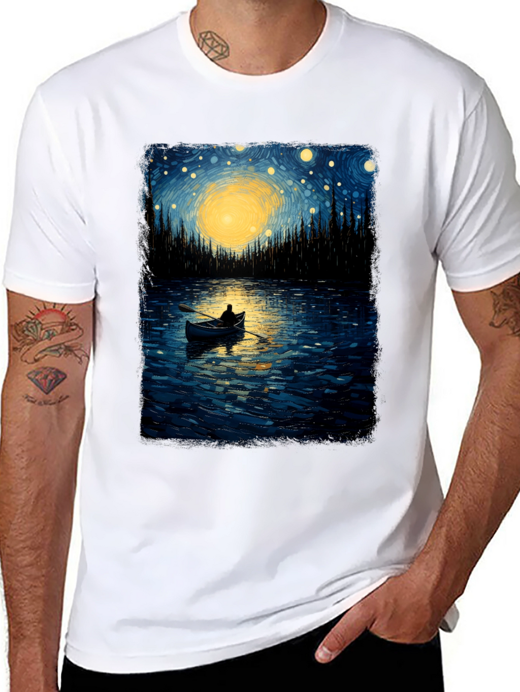 Starry Night Lake T-Shirt