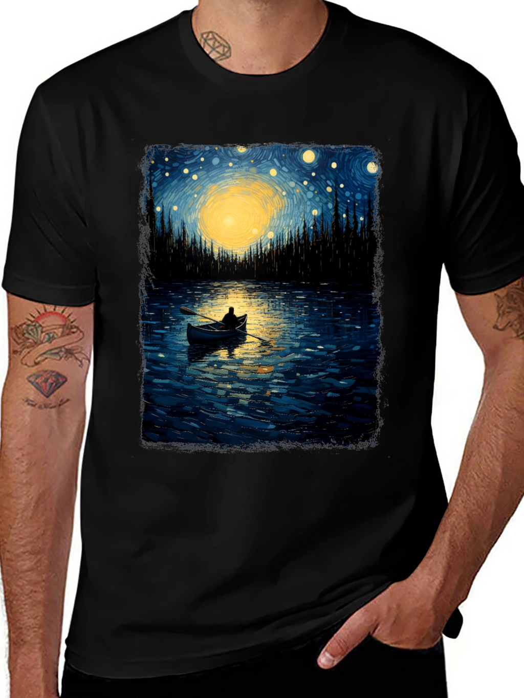 Starry Night Lake T-Shirt