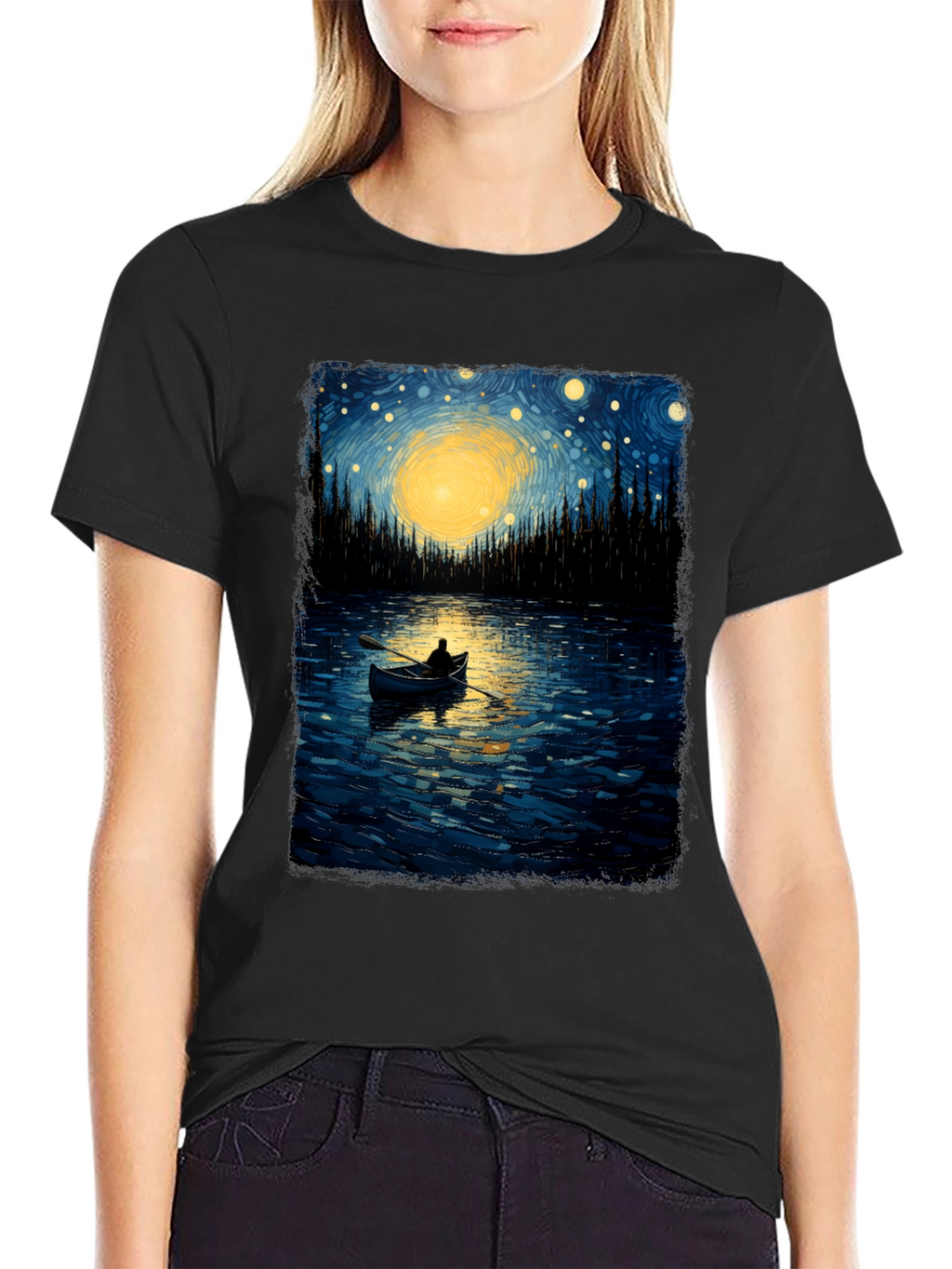 Starry Night Lake T-Shirt