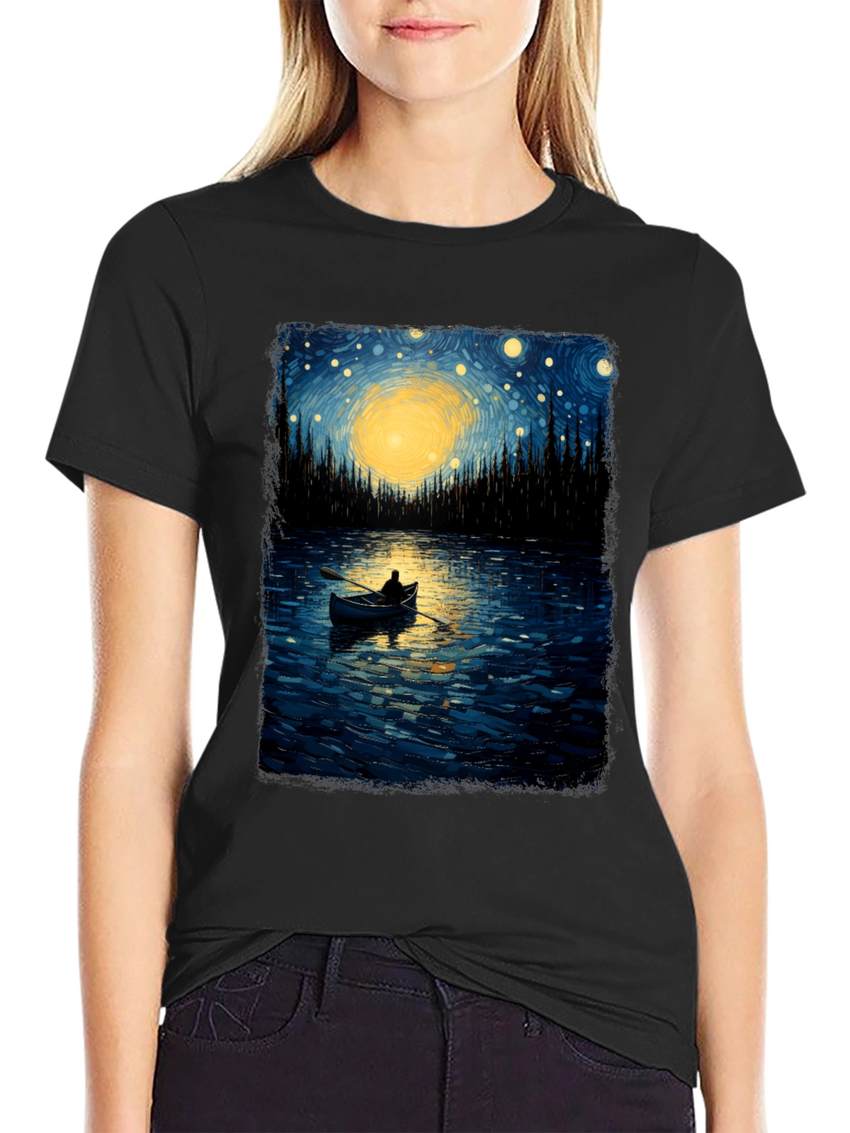 Starry Night Lake T-Shirt