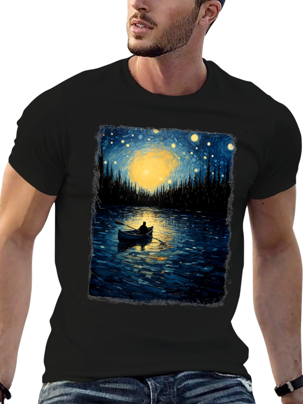 Starry Night Lake T-Shirt