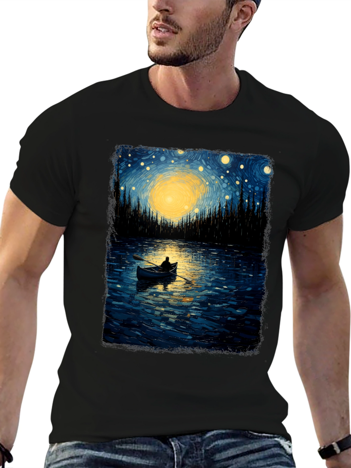 Starry Night Lake T-Shirt