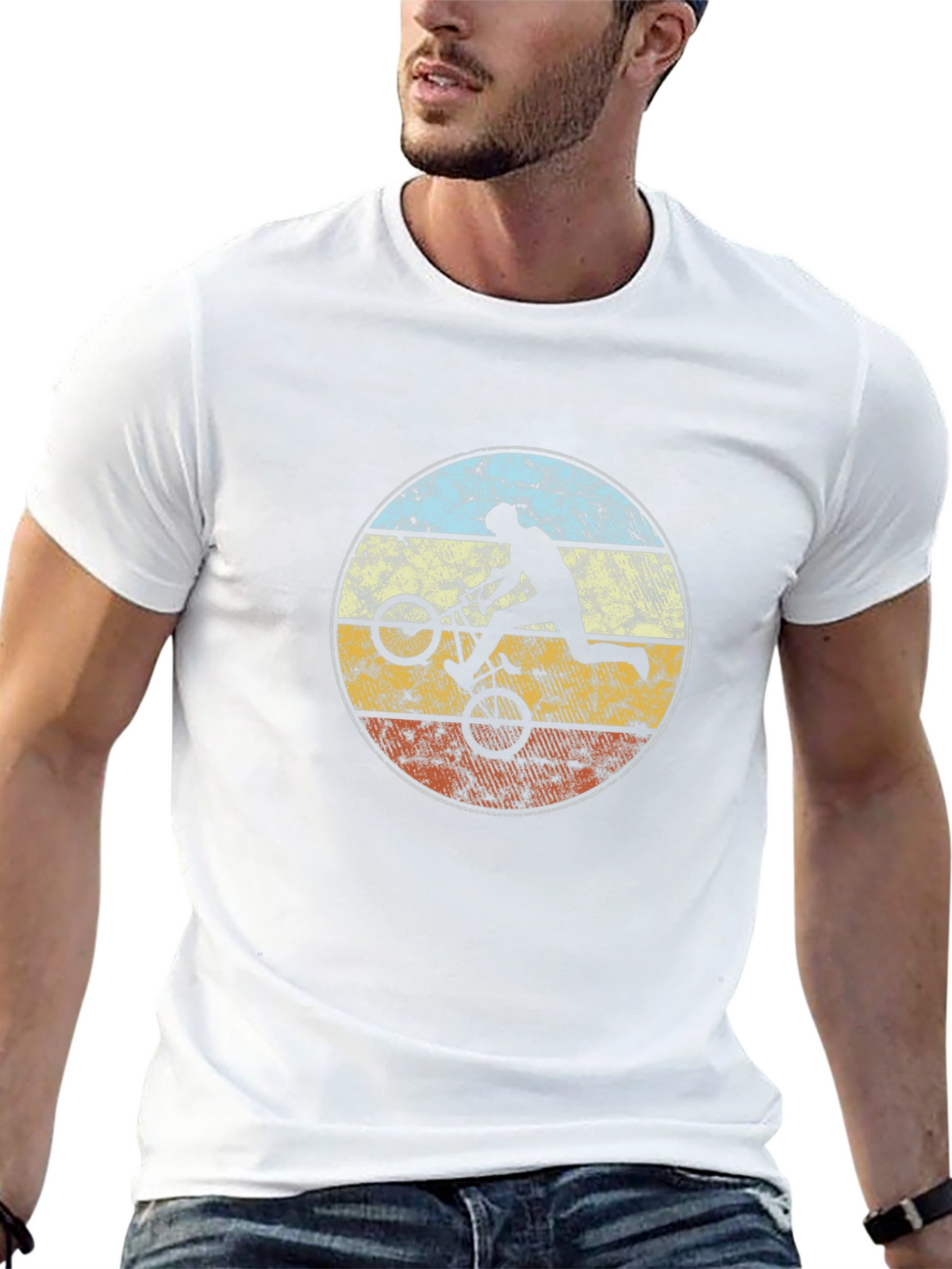 Retro BMX Rider Graphic Tee - Black