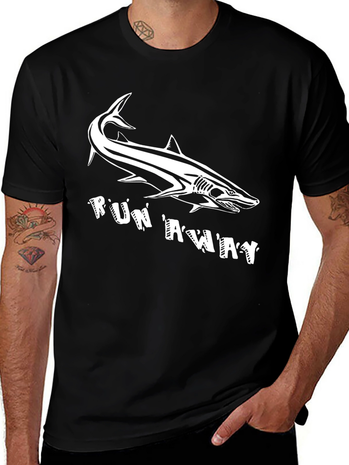 Shark Run Away Graphic Tee