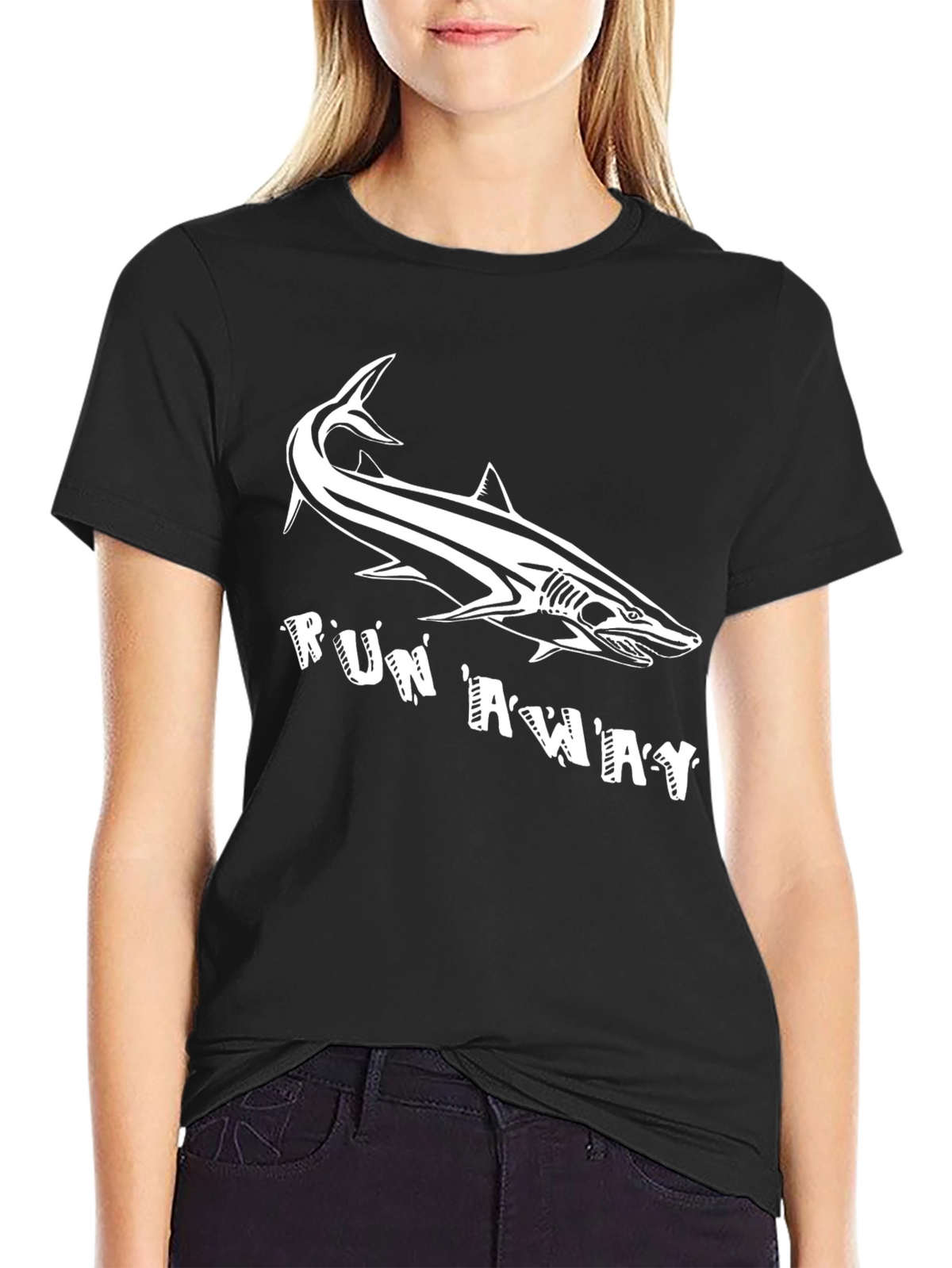 Shark Run Away Graphic Tee